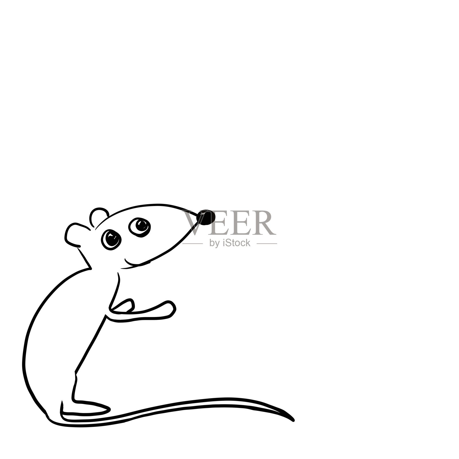 老鼠。2020年标志插画图片素材