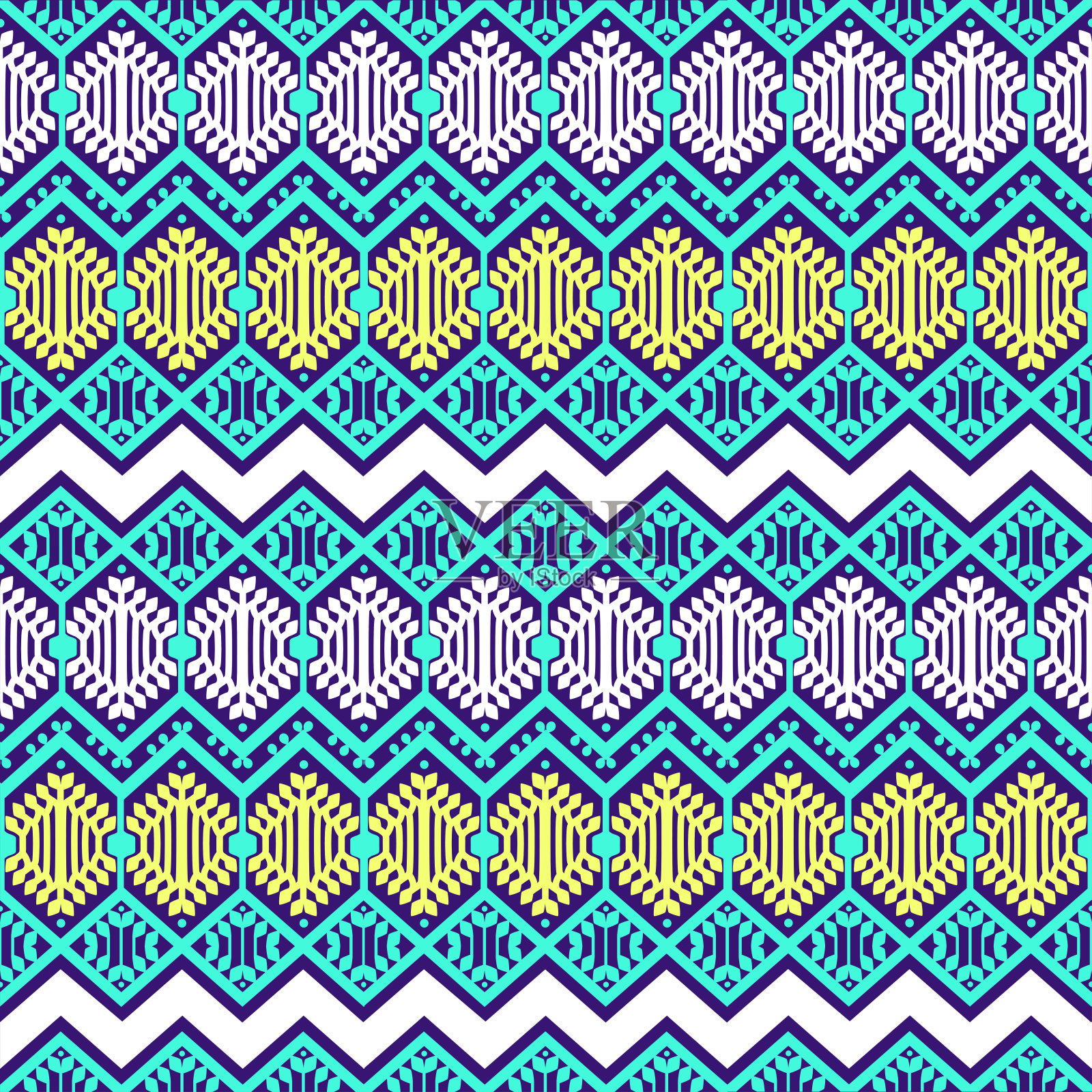 无缝的民族装饰。明亮的部落艺术。插画图片素材