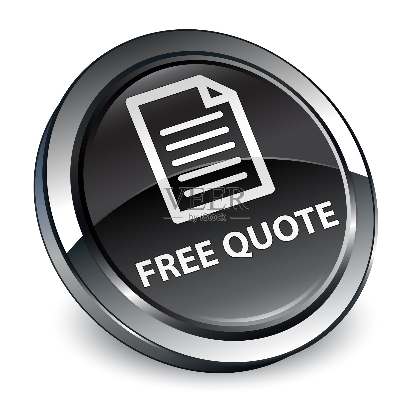 免费报价(页面图标)3d黑色圆形按钮照片摄影图片