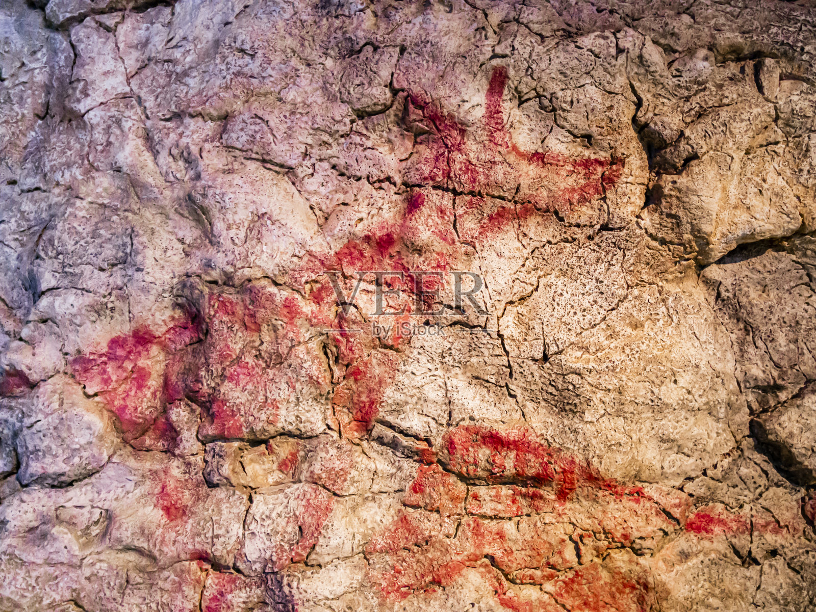 鹿和马的岩画照片摄影图片