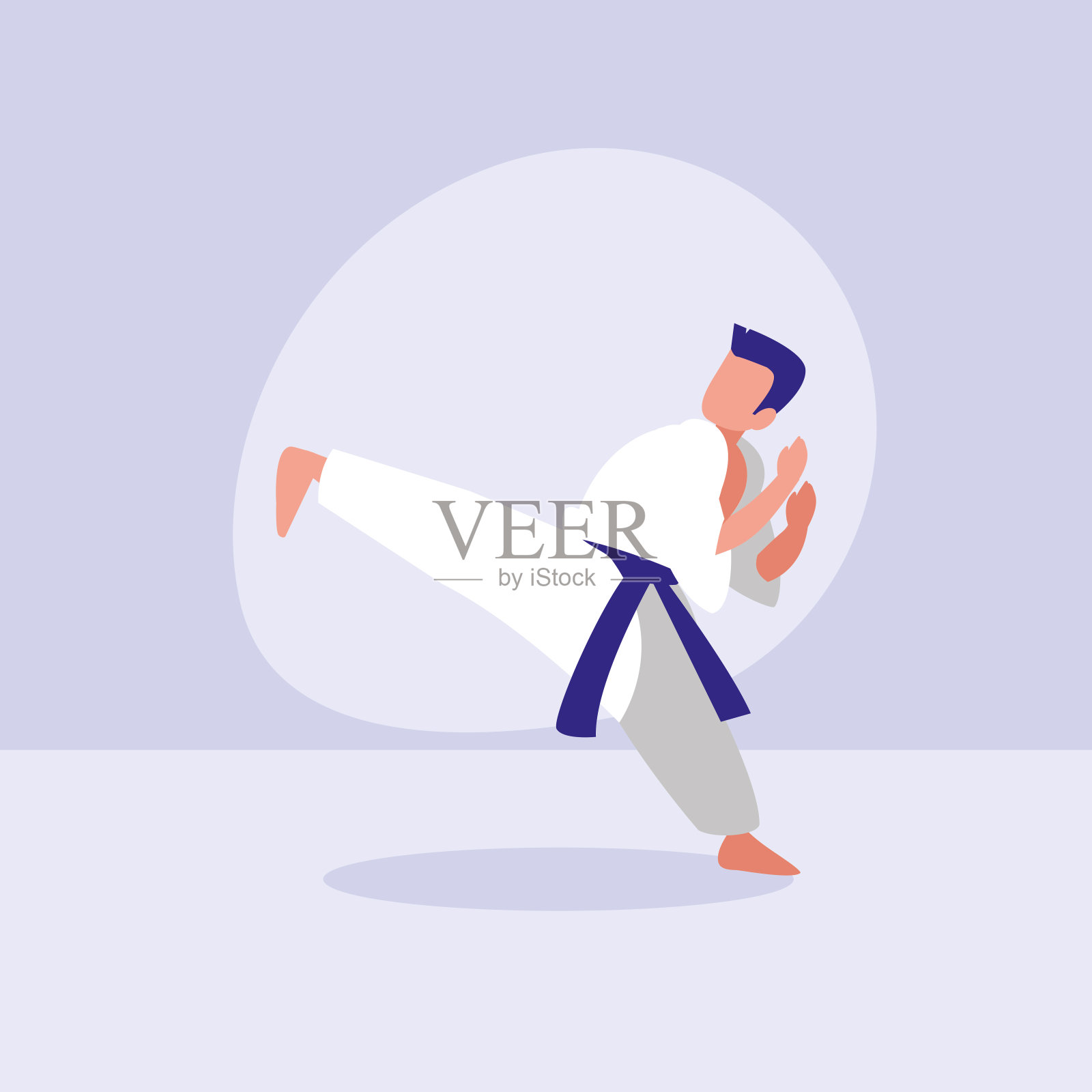 男子习武武侠化身人物插画图片素材