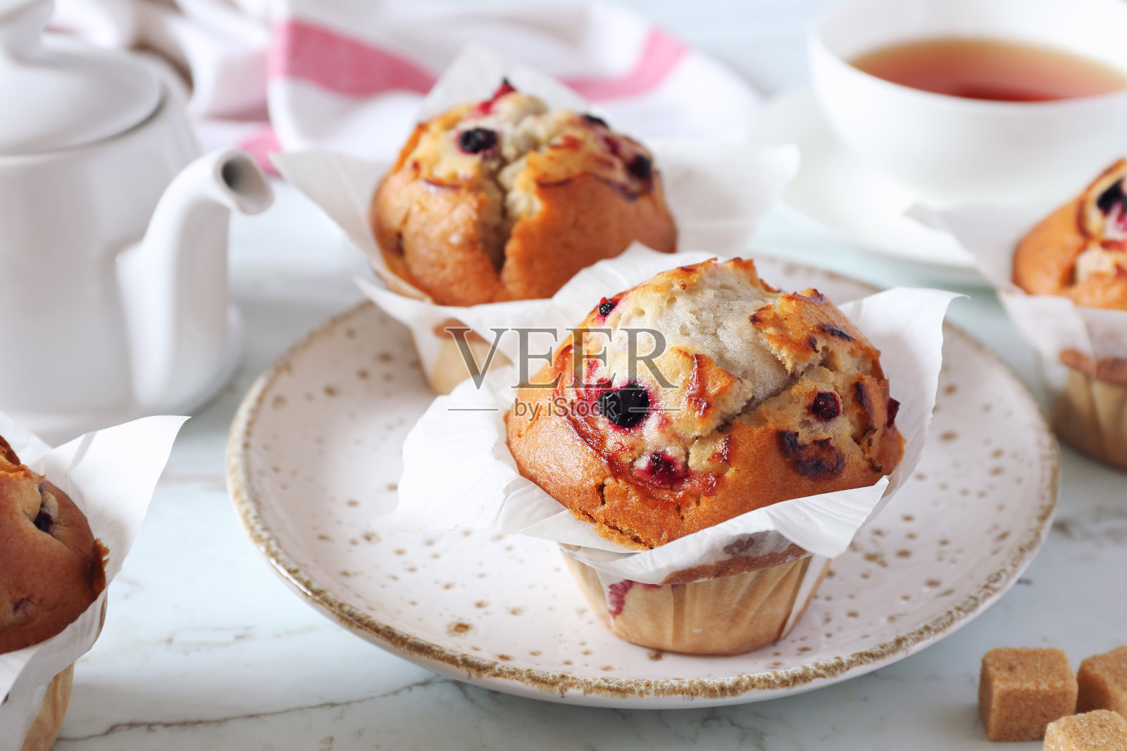 蓝莓松饼照片摄影图片