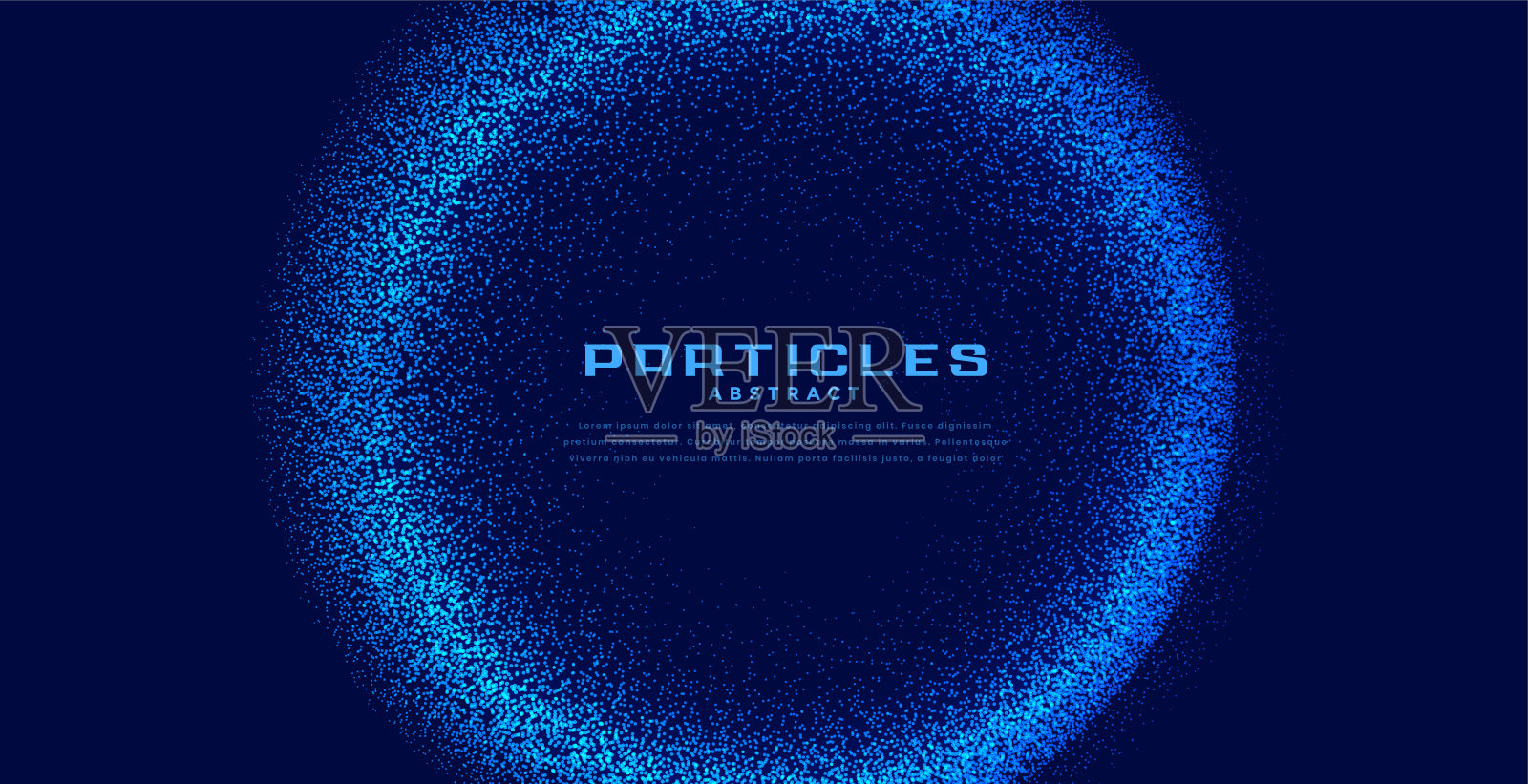 摘要圆形科技粒子蓝色背景插画图片素材