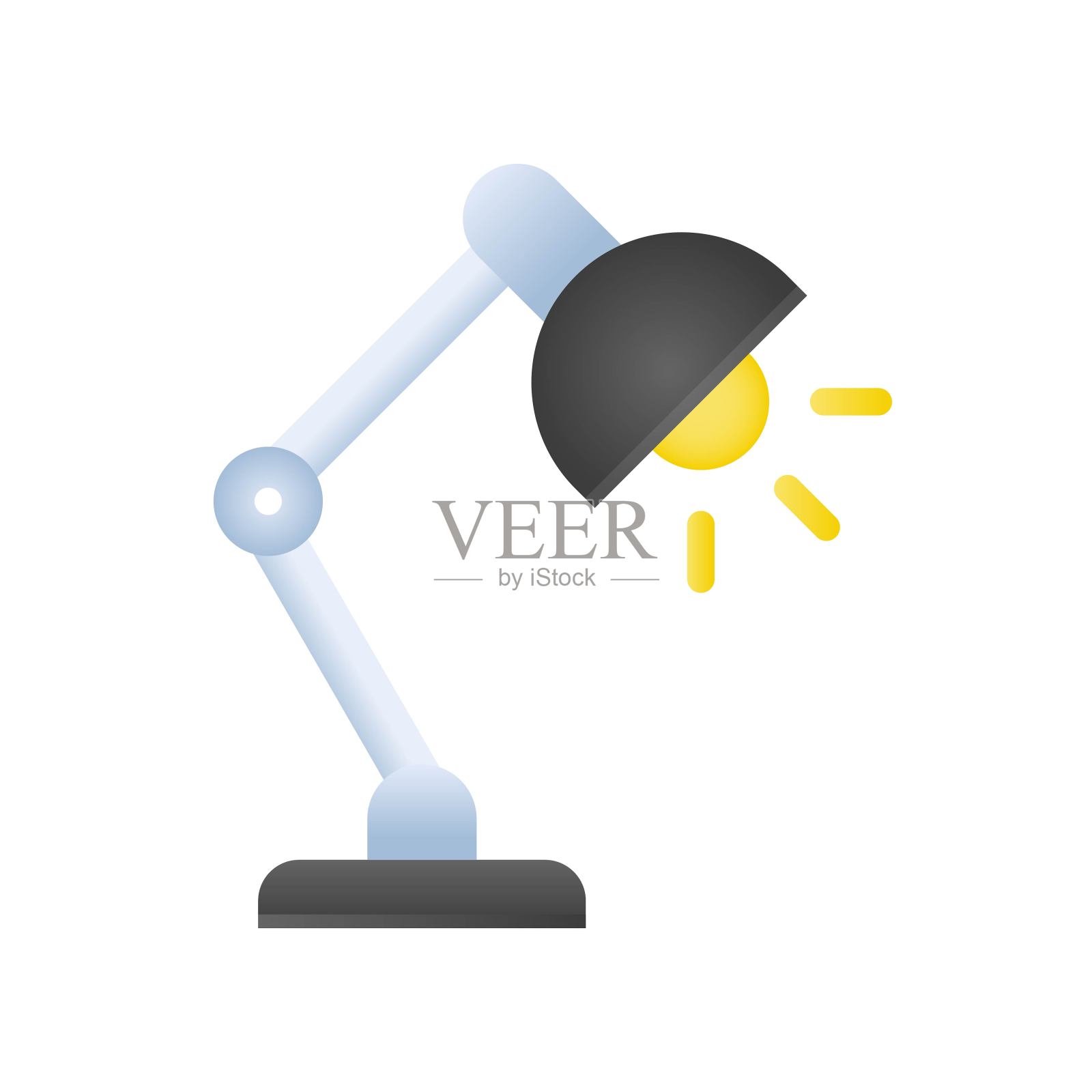 台灯矢量，回到学校梯度设计图标插画图片素材