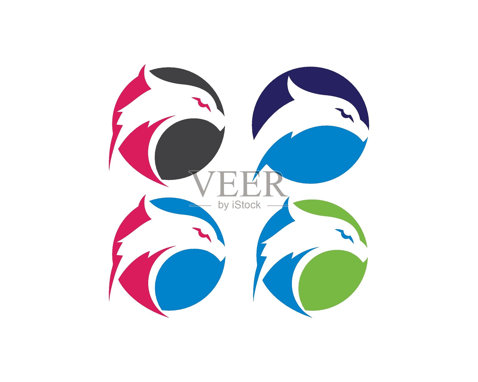 鹰鹰鸟标志矢量模板插画图片素材