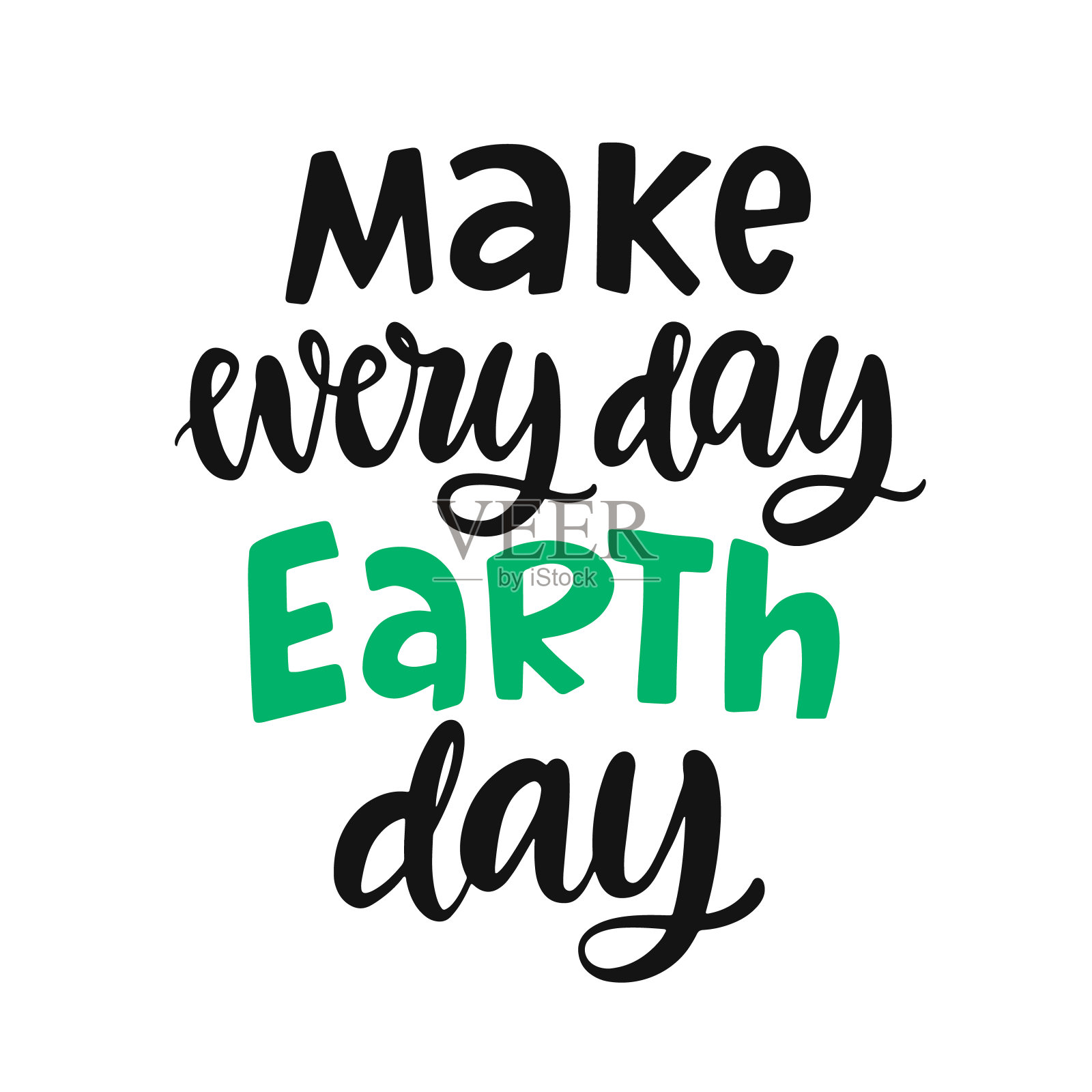 制作每天的地球日海报。向量的手刻字插画图片素材