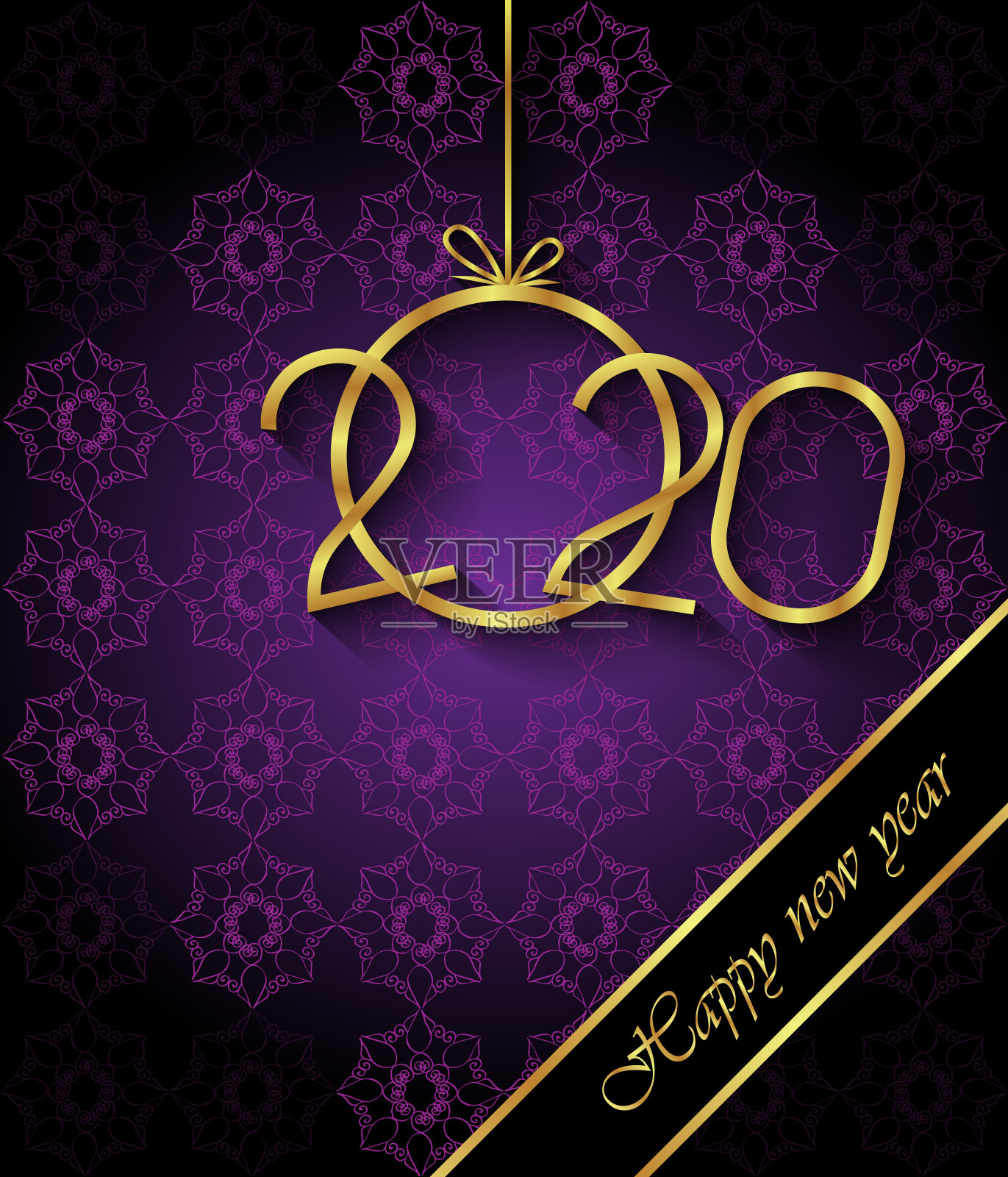 2020新年快乐背景为您的邀请函、节日海报、贺卡。插画图片素材