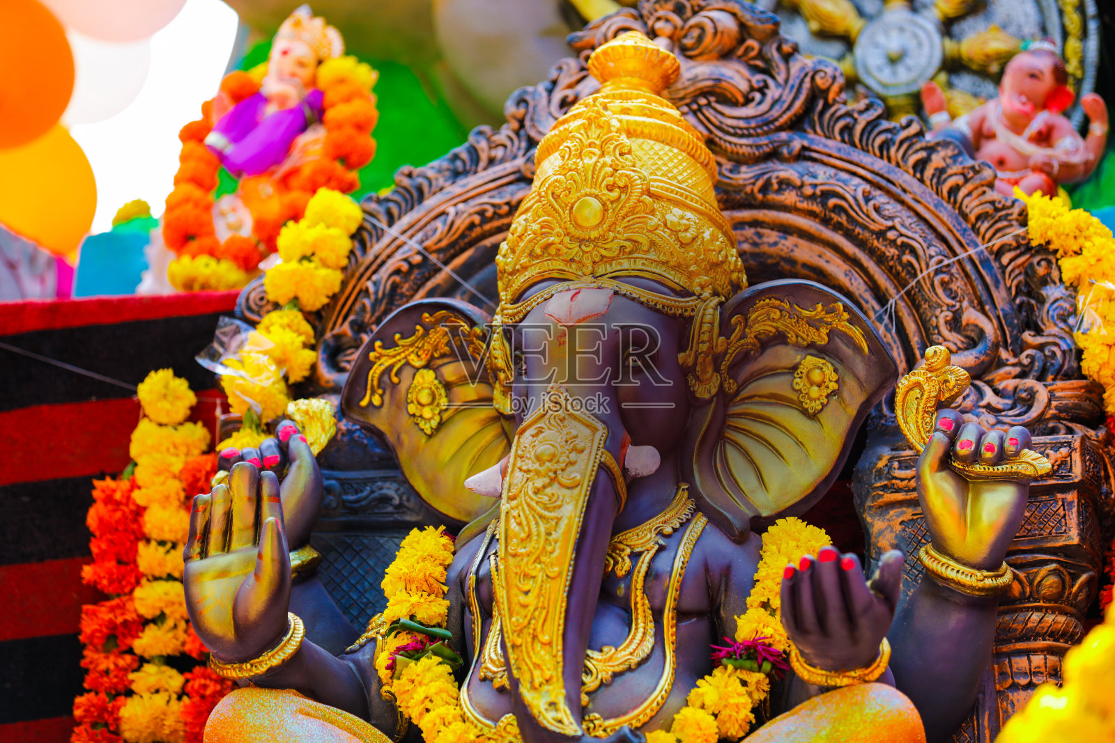 甘尼萨，印度节日照片摄影图片