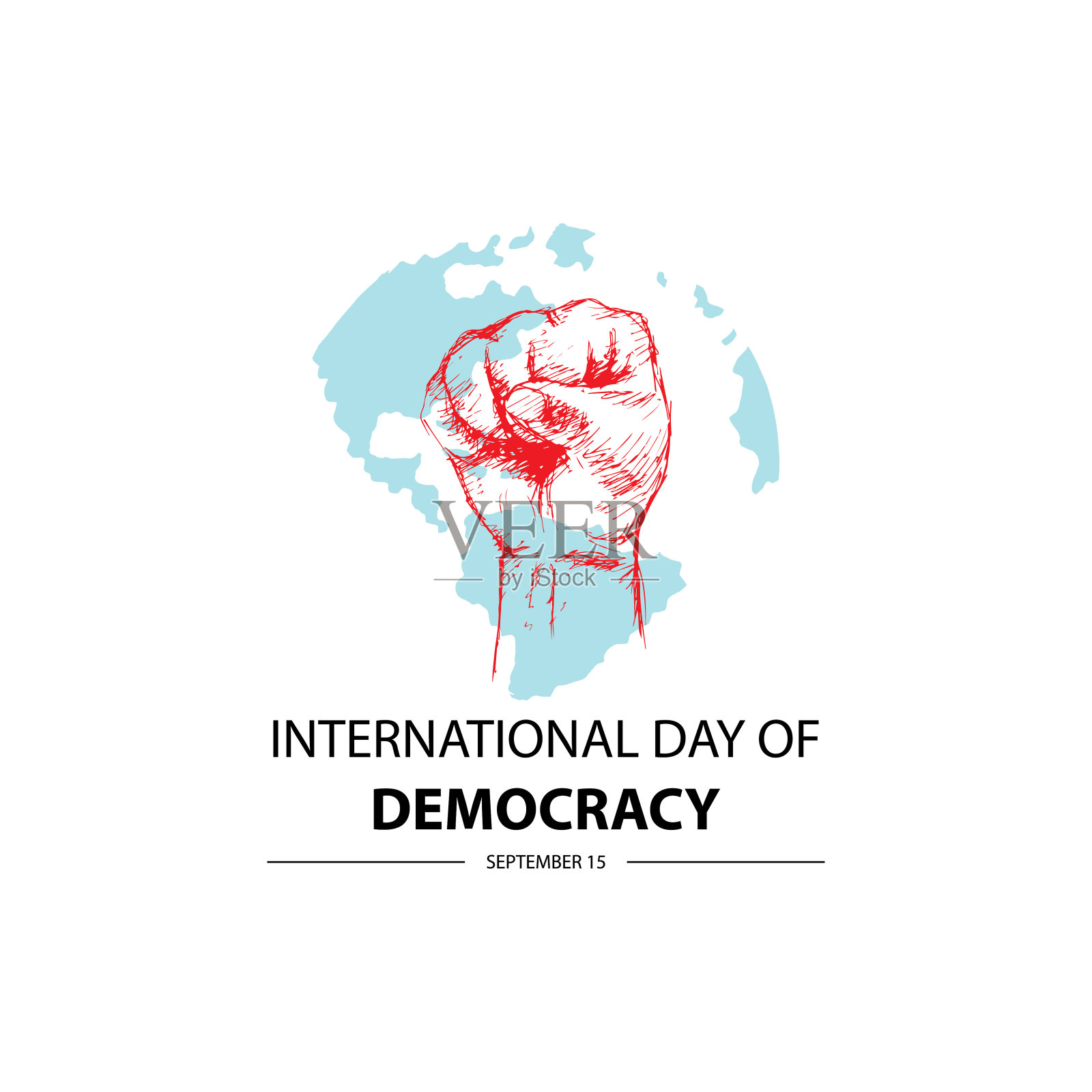 国际民主日。9月15日。插画图片素材