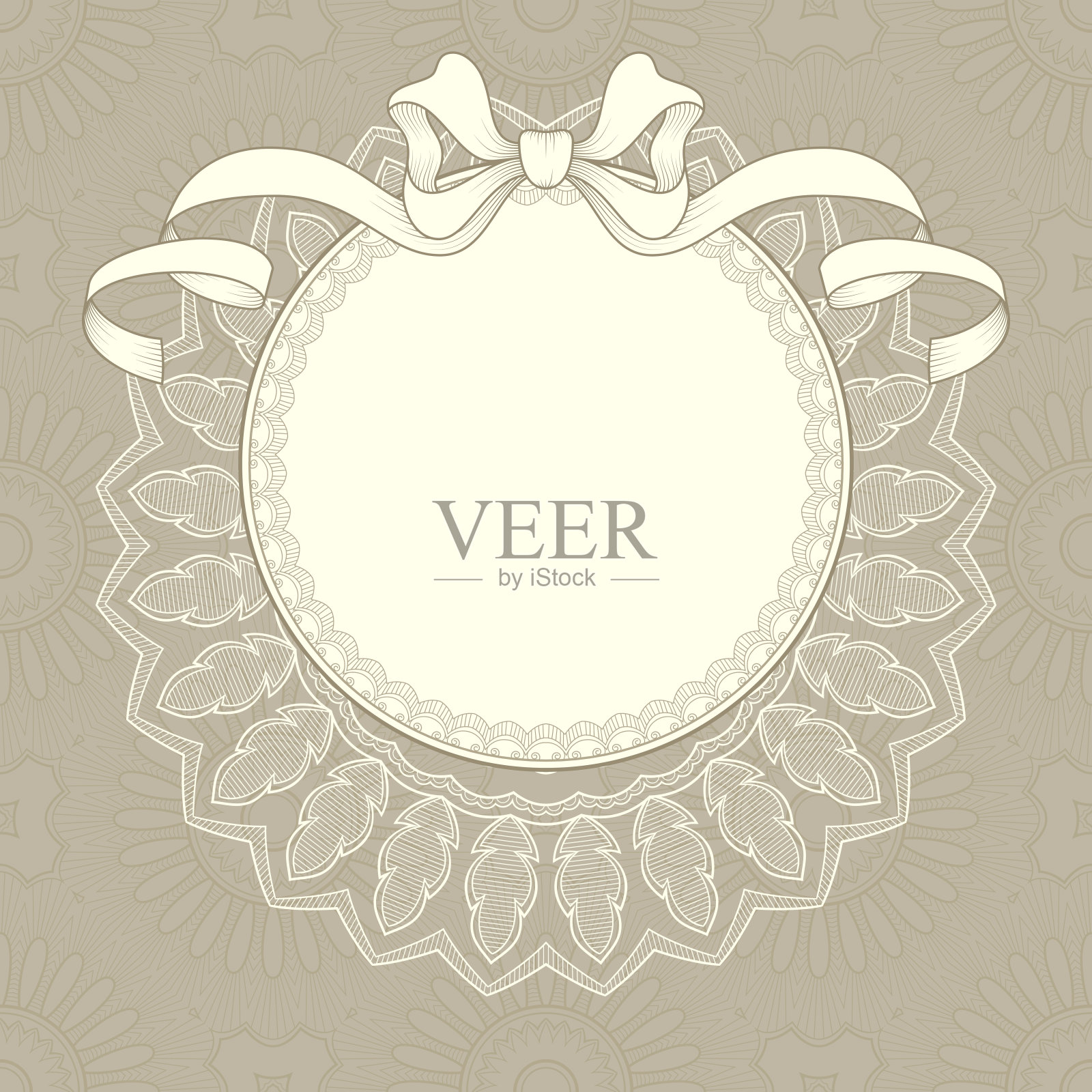 带丝带的复古背景插画图片素材