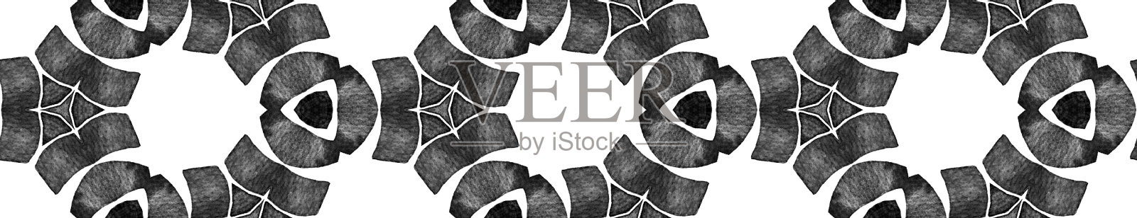 灰色黑白复古万花筒无缝衔接插画图片素材