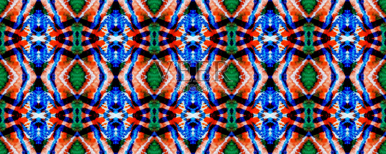 伊卡特无缝模式。插画图片素材