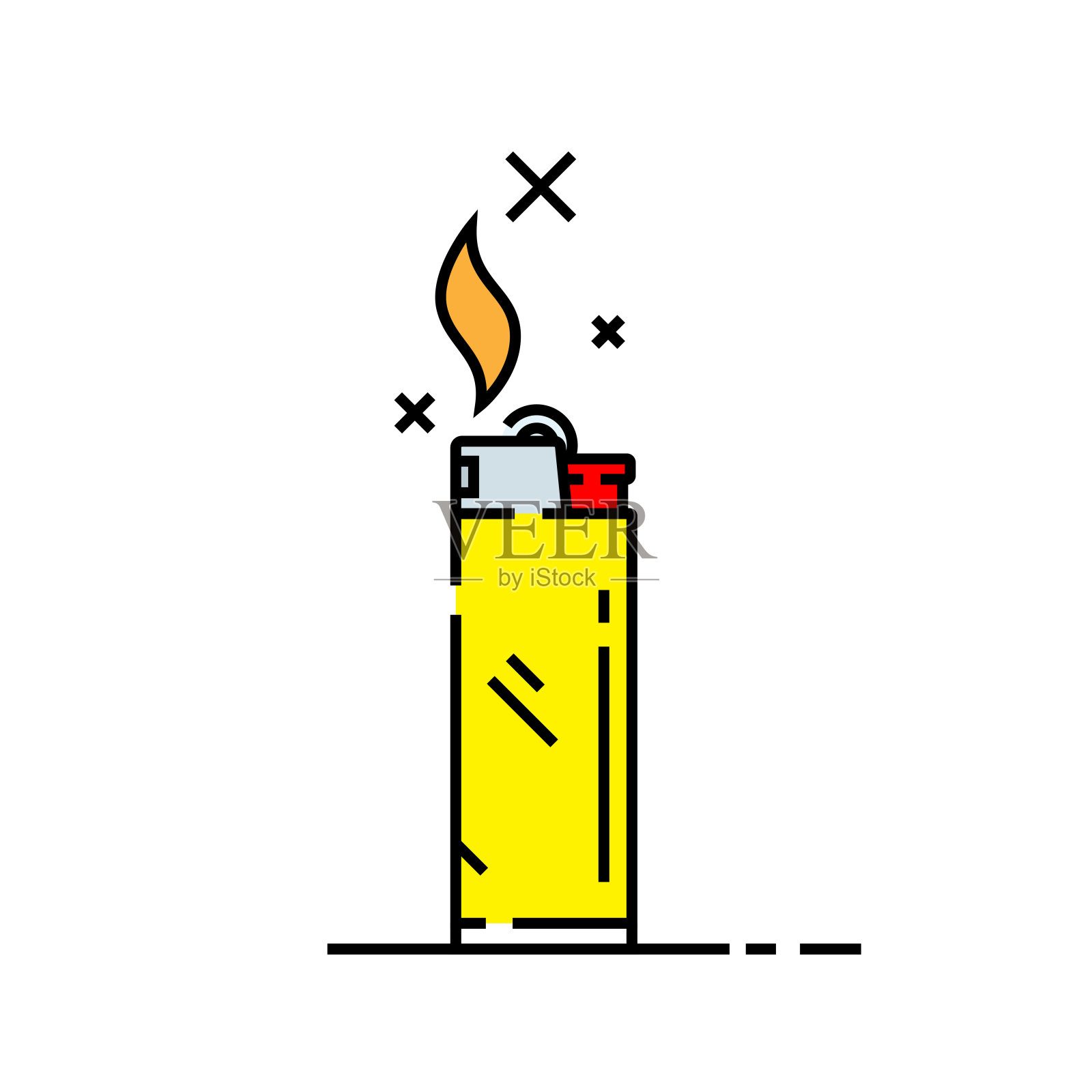 点烟器线条图标设计元素图片