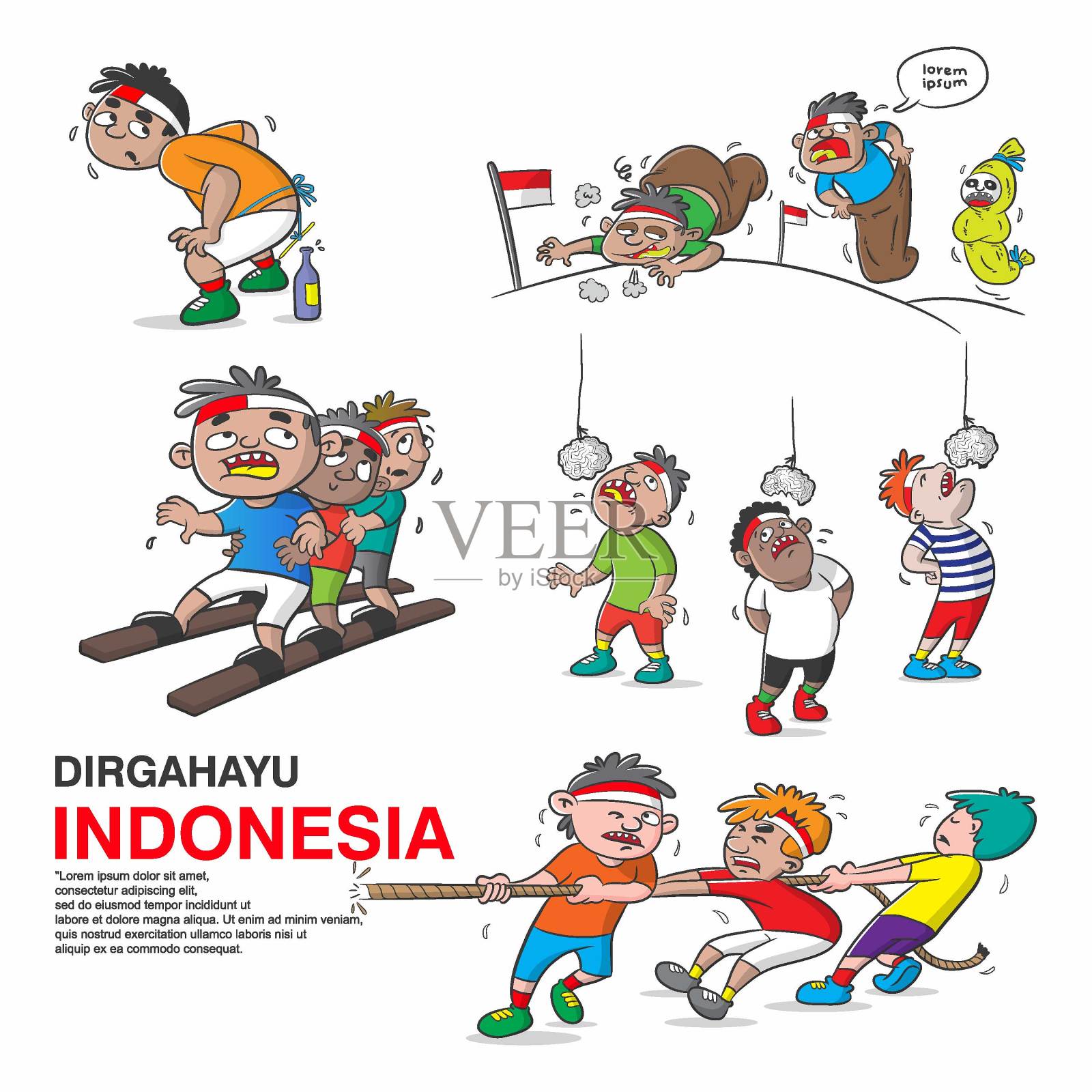 印尼独立日插画图片素材