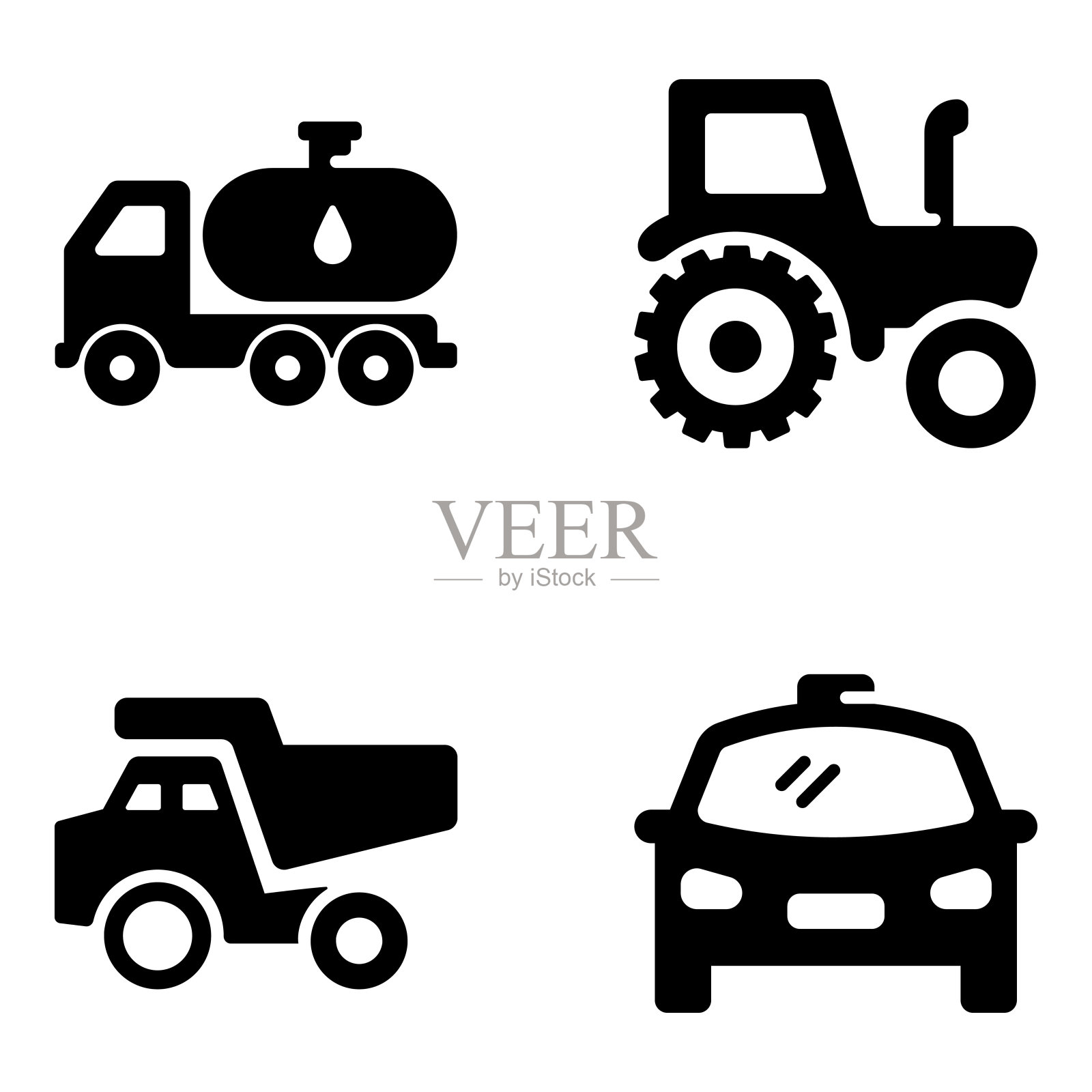 运输字形图标集合插画图片素材