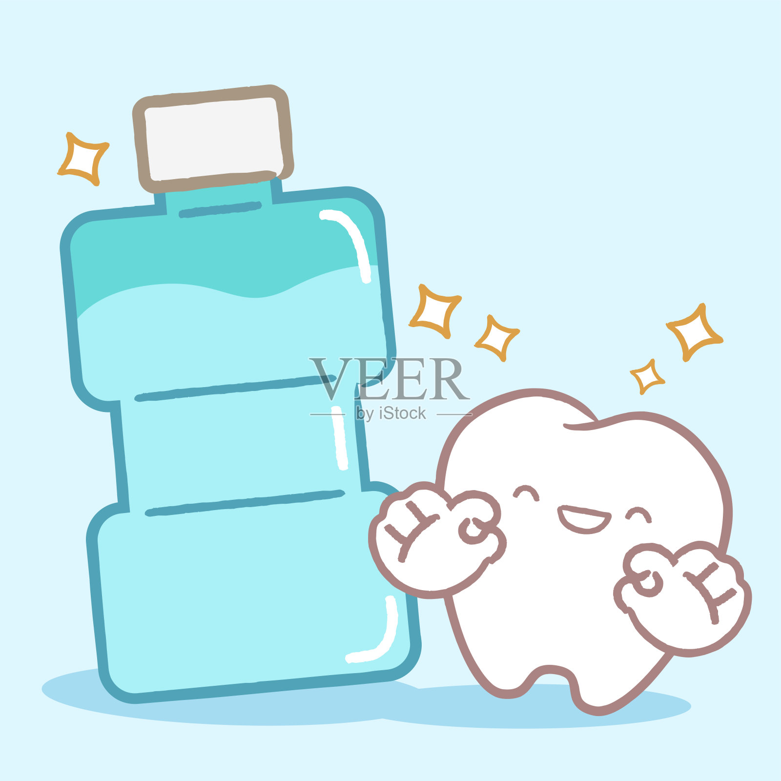 卡通牙齿健康插画图片素材