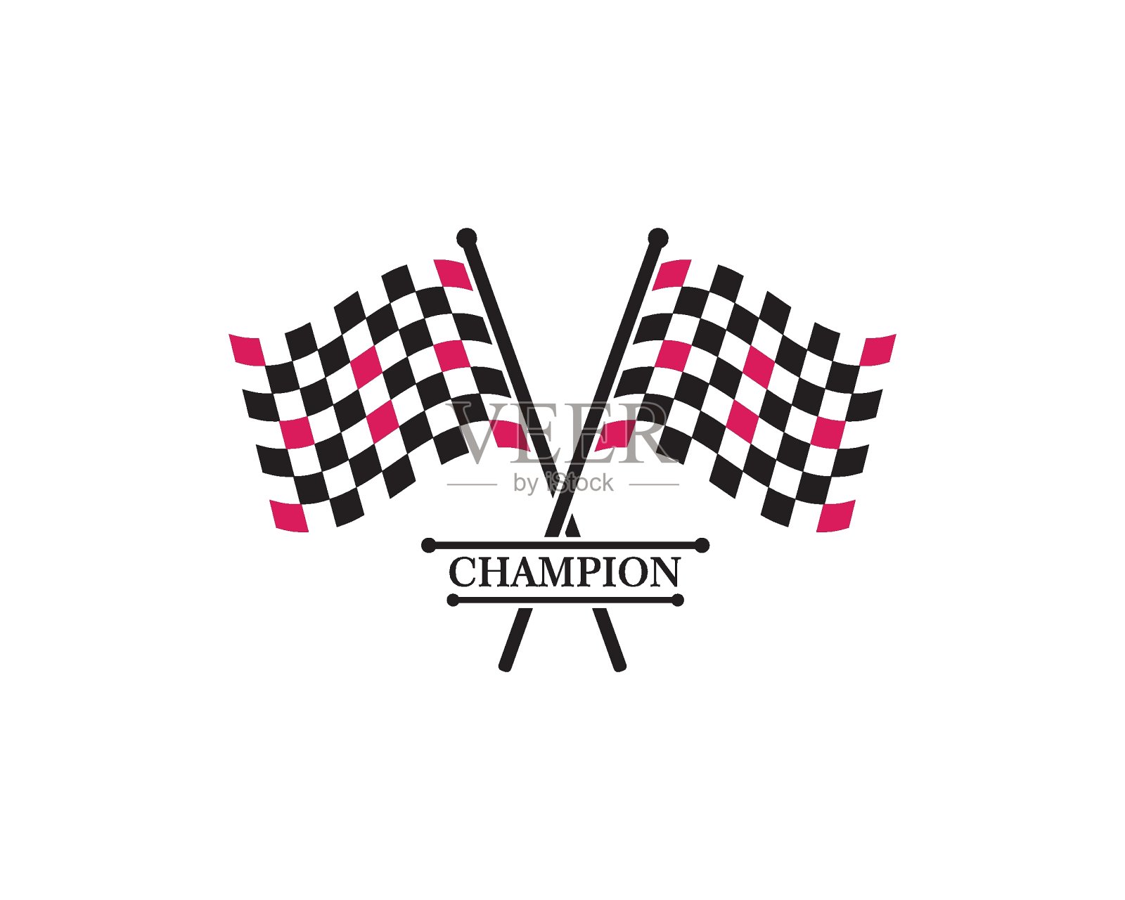 赛车旗图标的汽车tif插图矢量插画图片素材