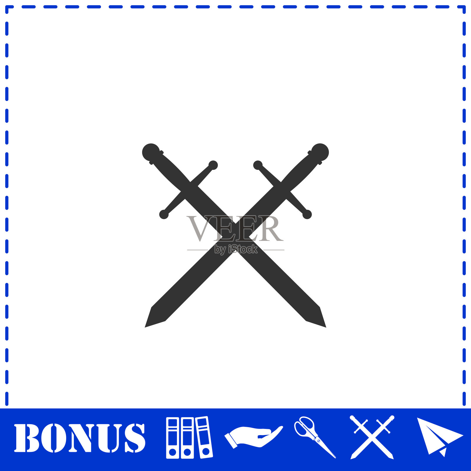 十字剑图标平面插画图片素材