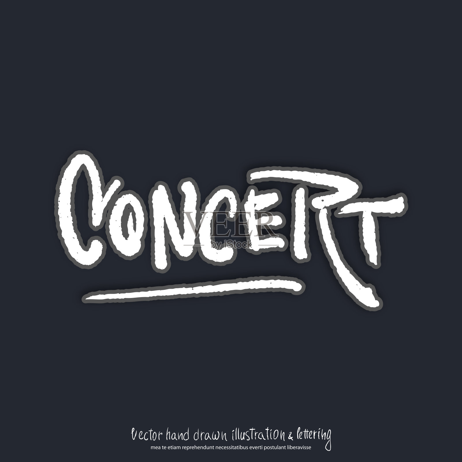 矢量插图的手绘字母音乐会插画图片素材