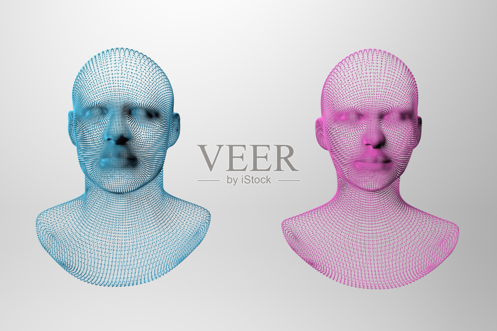 一个男人和一个女人的铁丝半身像照片摄影图片