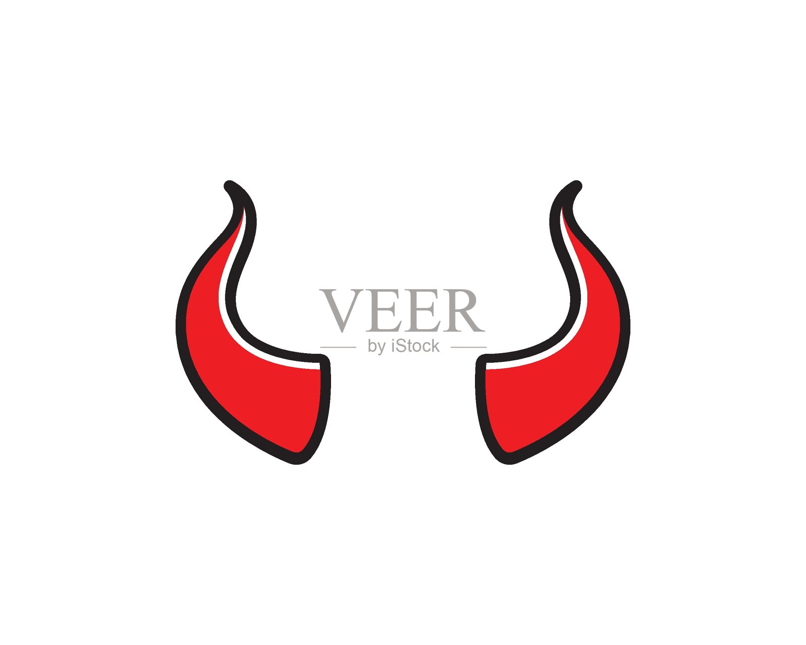 魔鬼角，动物角标志矢量图标插画图片素材