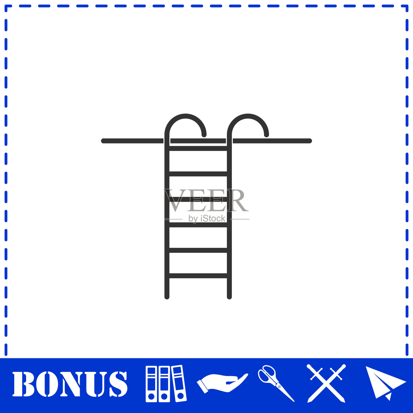 踏步梯图标平坦插画图片素材