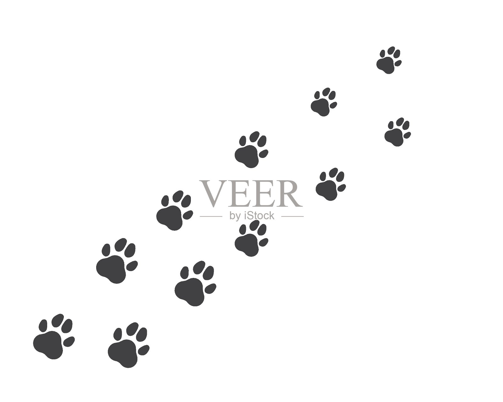 宠物向量的爪子标志图标