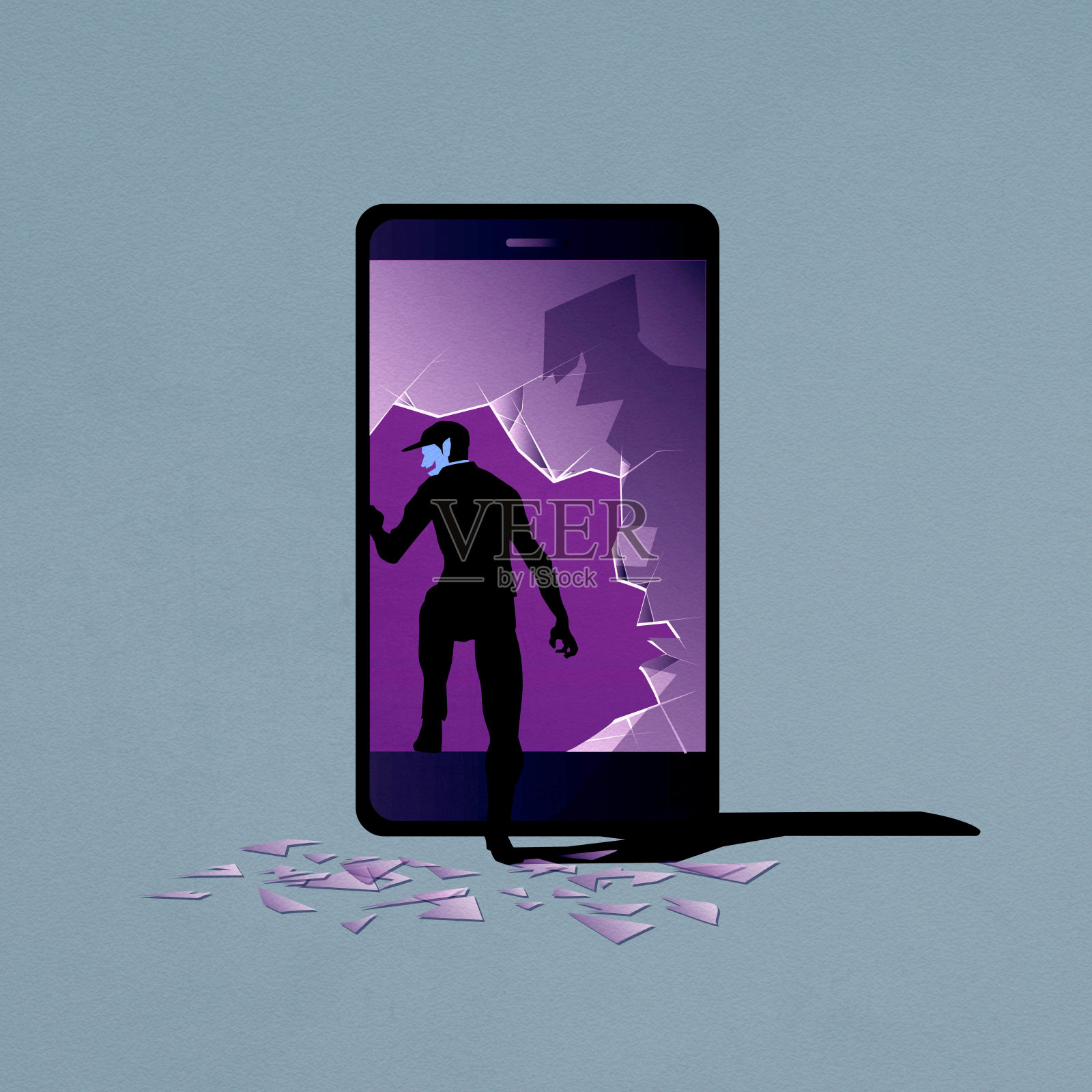 密码的小偷插画图片素材