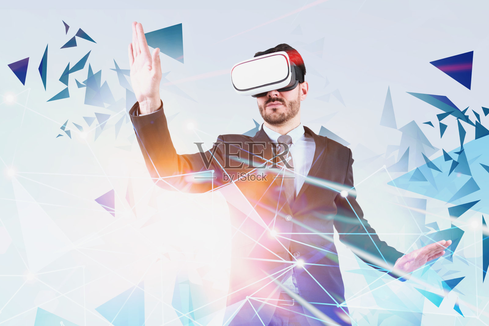 人在VR眼镜使用网络接口照片摄影图片