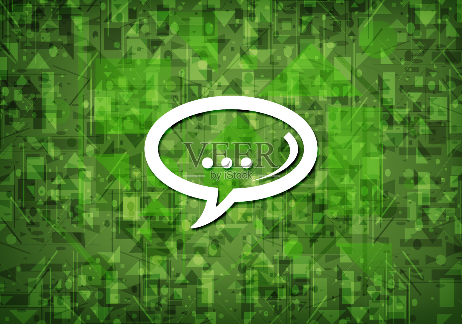 聊天图标柔和的绿色背景插画图片素材