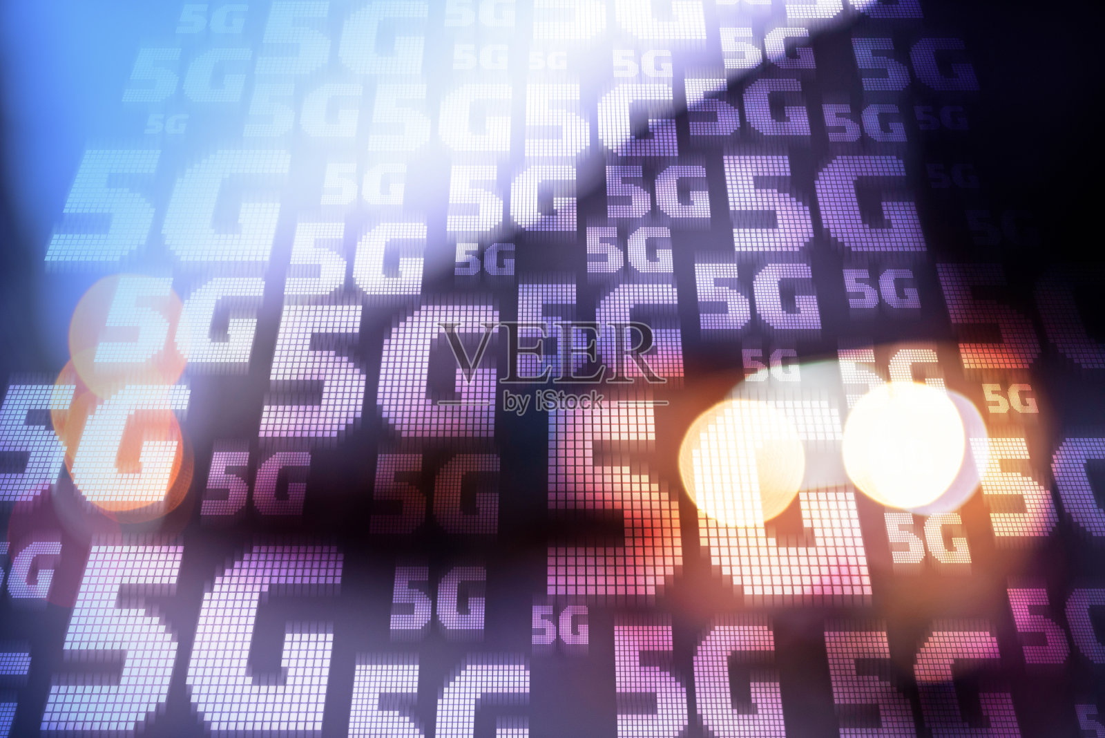 带有彩色背景的5G符号照片摄影图片