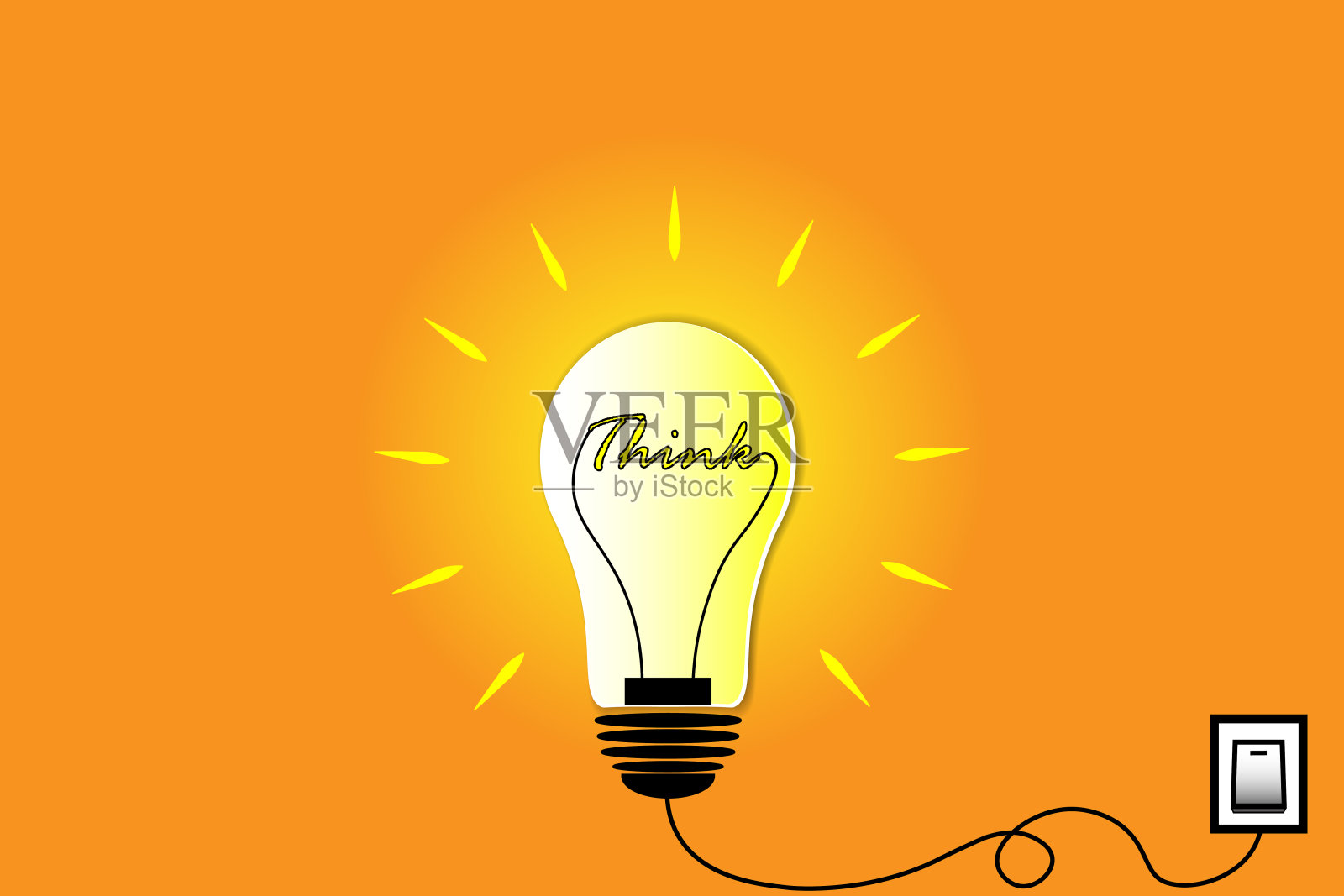 灯在概念领导首领插画图片素材