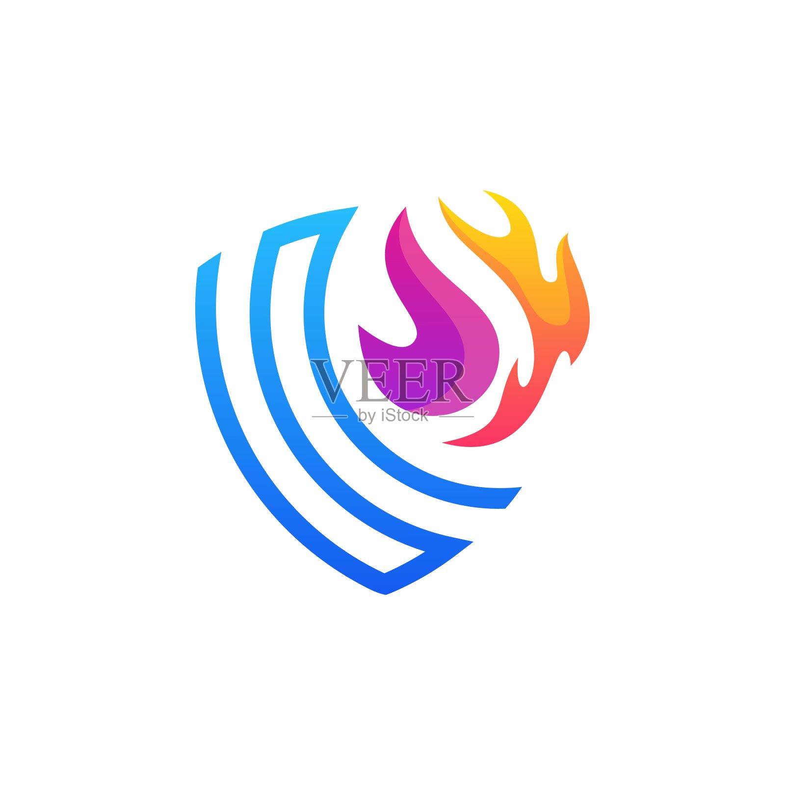 火焰盾设计插图矢量模板插画图片素材