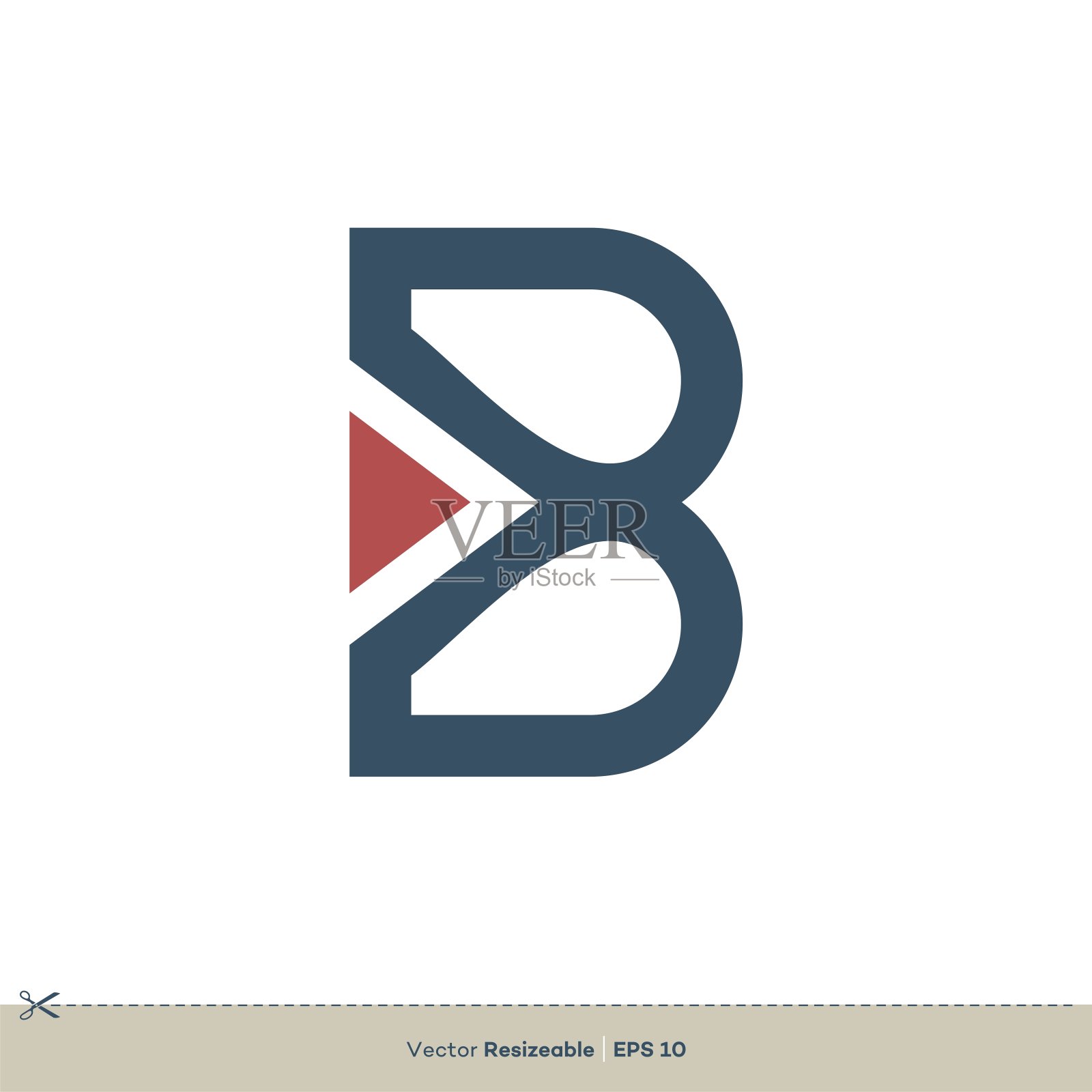 B字母标志模板插图设计。向量EPS 10。设计元素图片