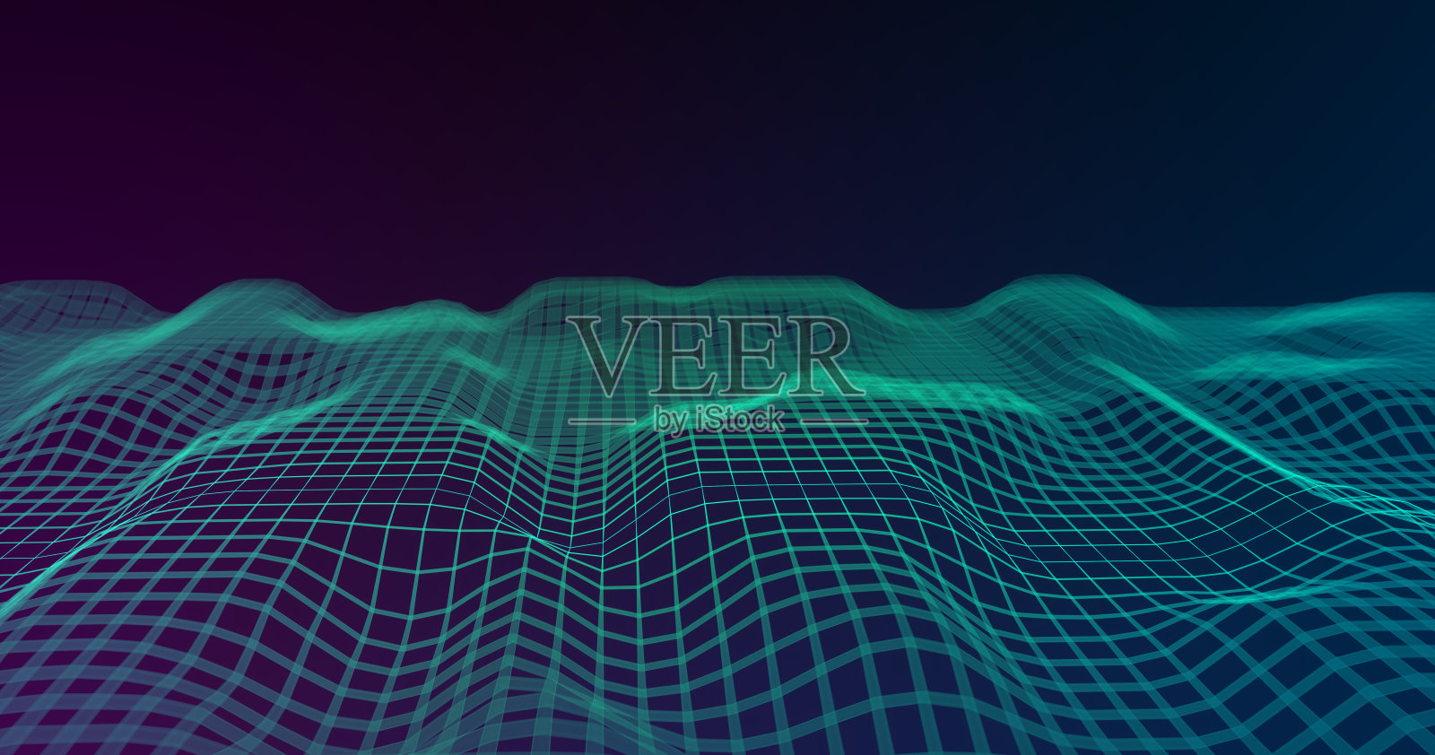 抽象大数据未来主义灯光墙纸背景设计。科学暗纹带结构网和圈。现代商业空间点插画与散景。三维渲染插画图片素材