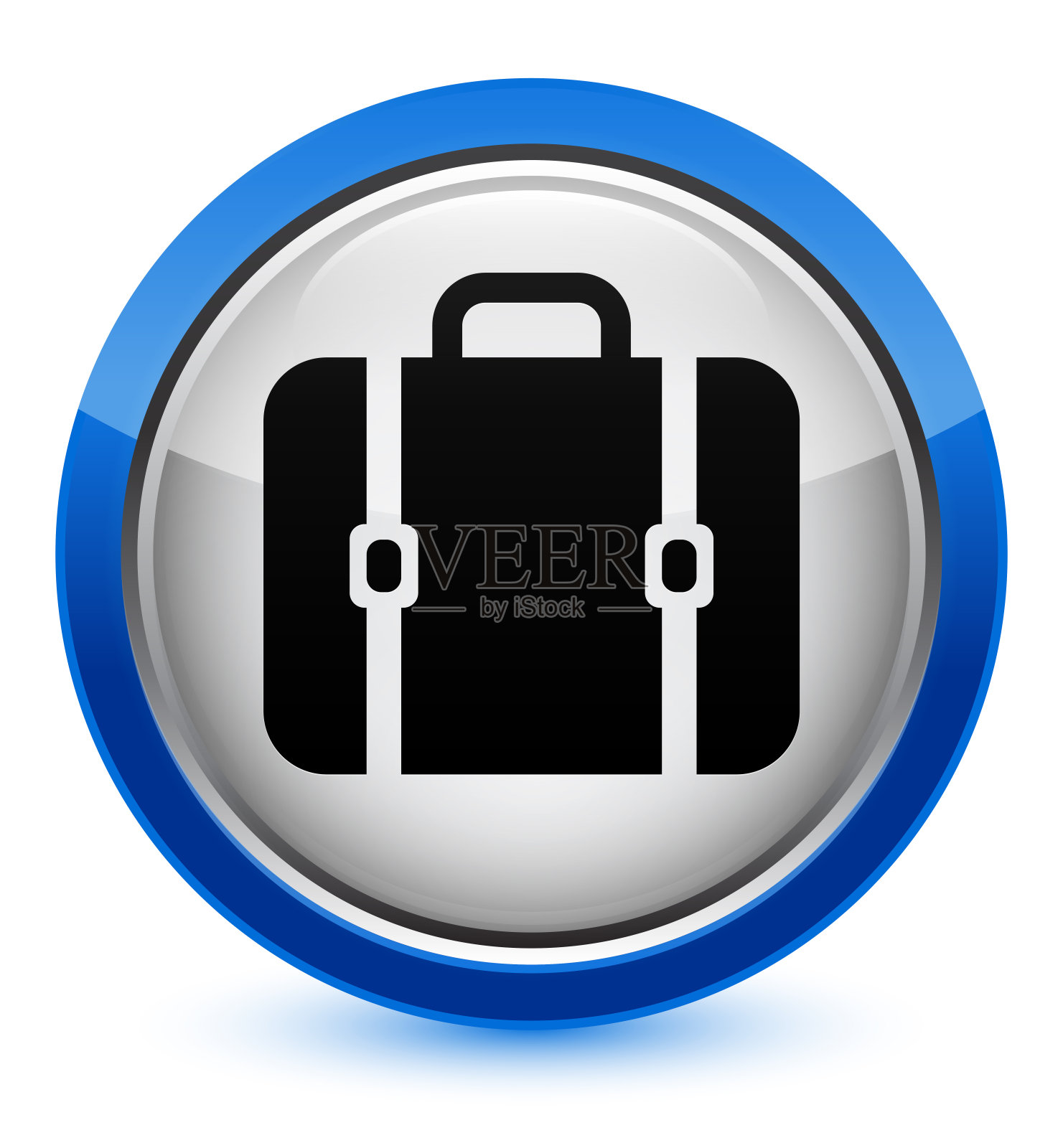 包图标水晶蓝色圆形按钮图标素材