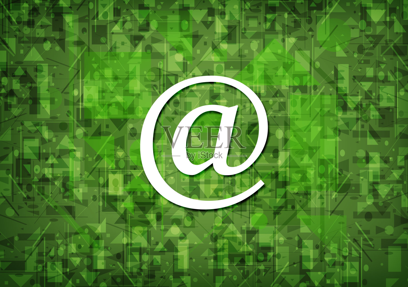 电子邮件地址图标柔和的绿色背景插画图片素材