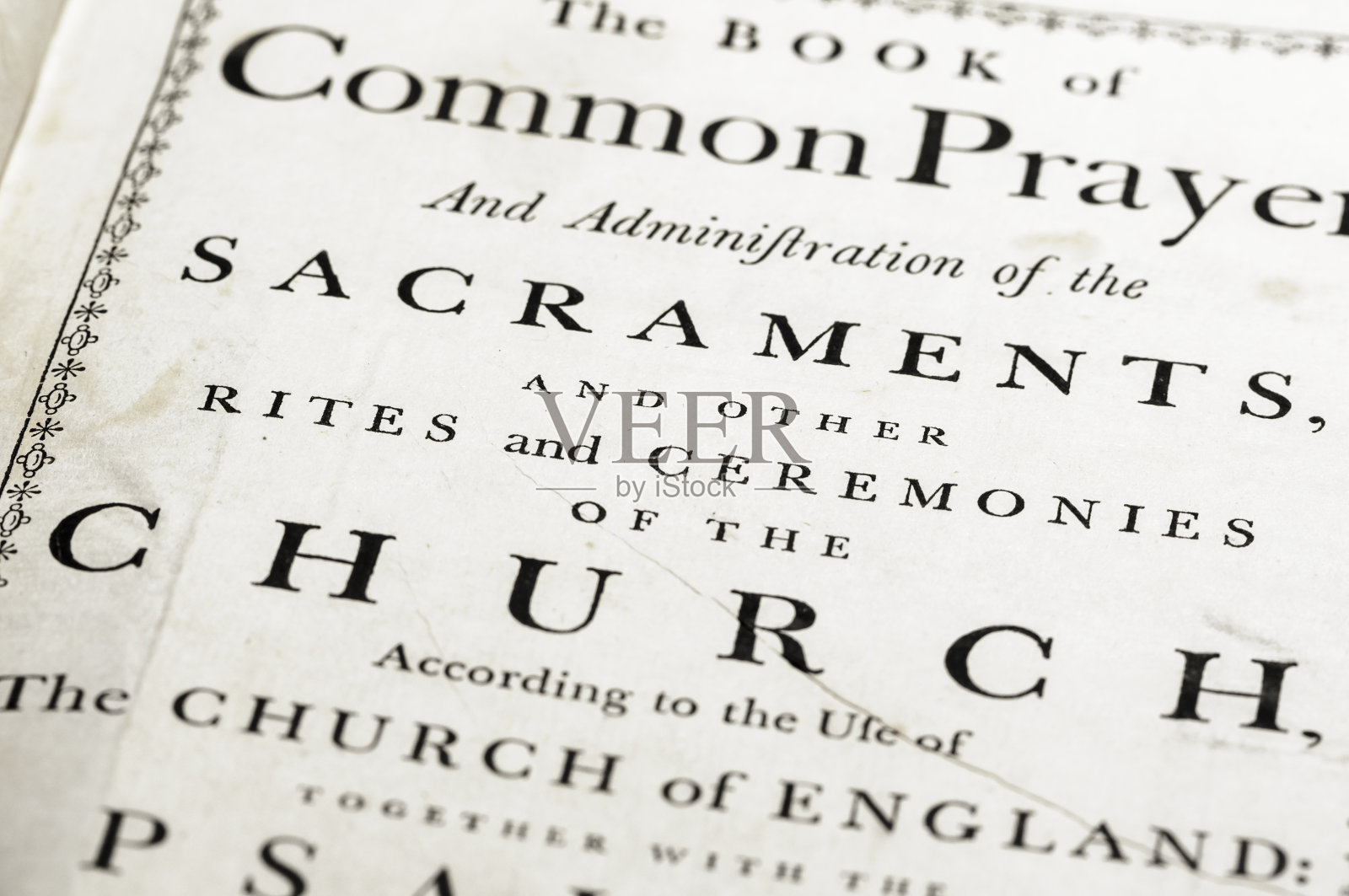 古老版本的《公祷书》(CofE)封面照片摄影图片