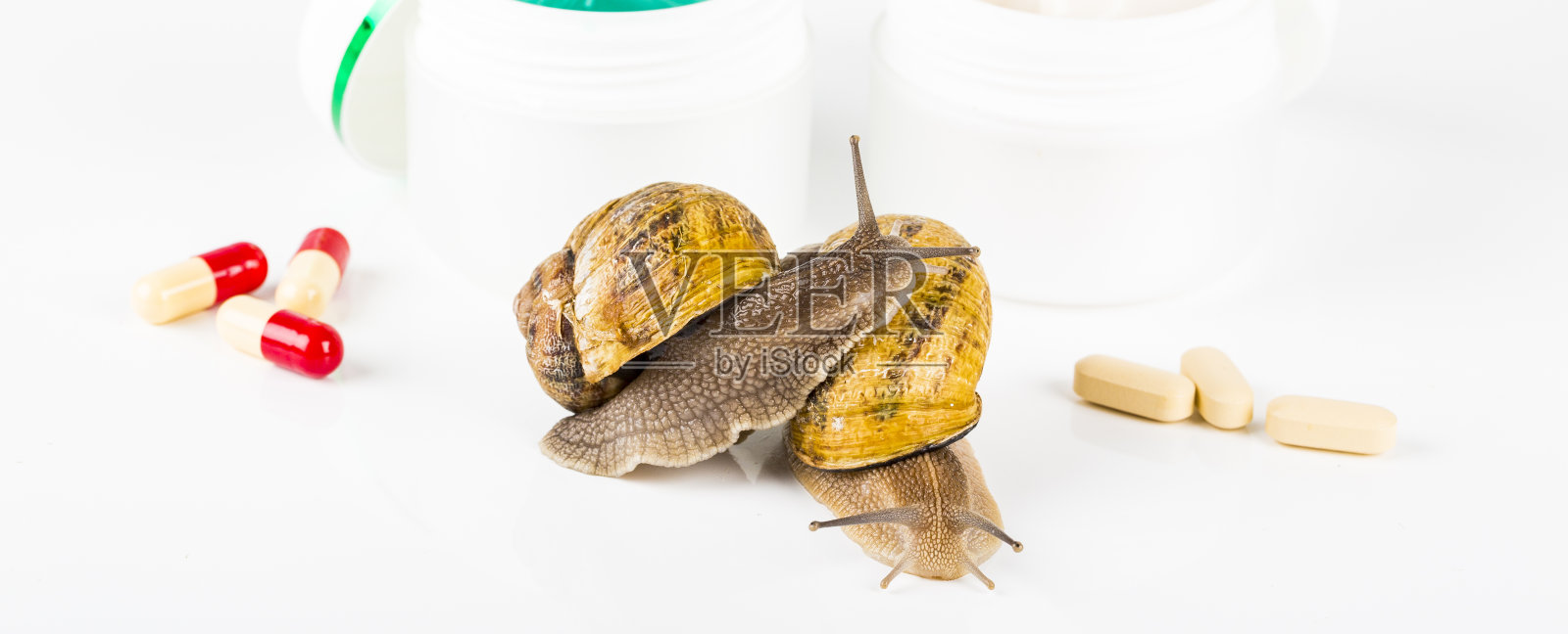 用蜗牛粘液做的化妆品。非常健康的有机产品照片摄影图片