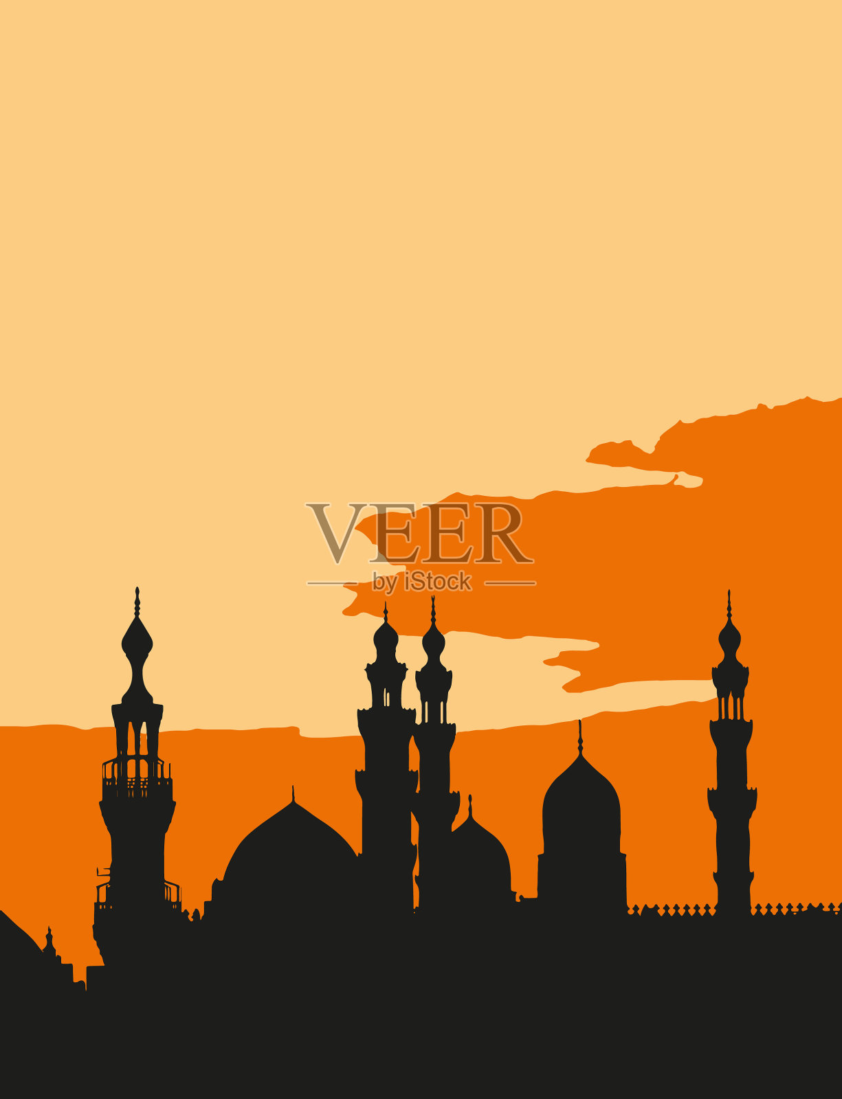 埃及开罗的里法伊清真寺和苏丹哈桑清真寺日落景色照片摄影图片