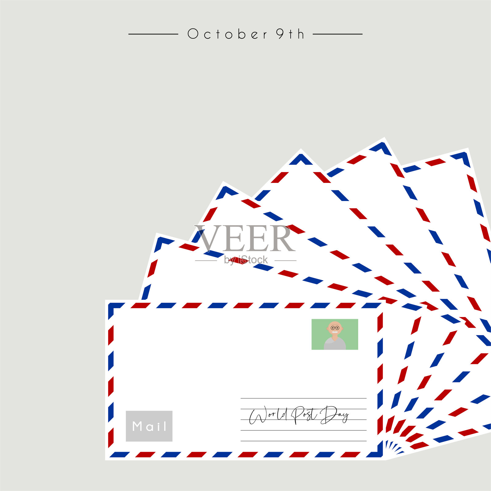 世界邮政日\插画图片素材