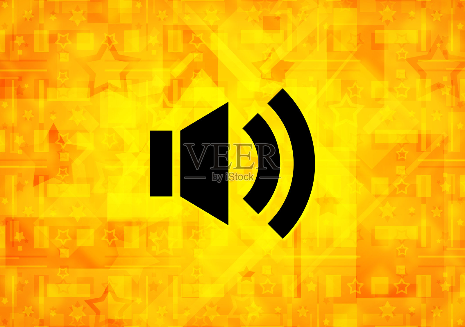 音量图标黄色背景设计元素图片