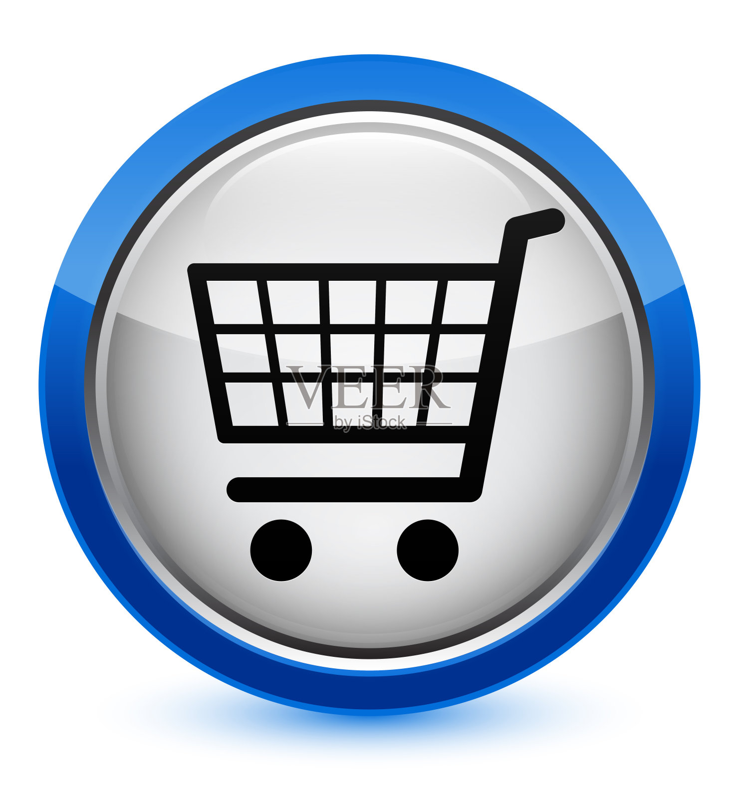 电子商务图标水晶蓝色圆形按钮设计元素图片