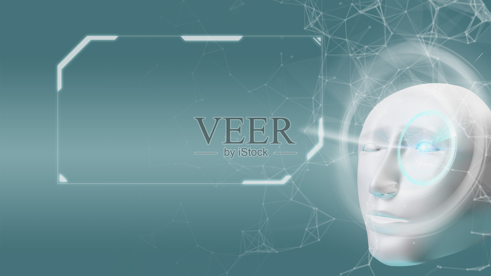 3D渲染人工智能(AI)。未来的技术。机器人的概念。照片摄影图片