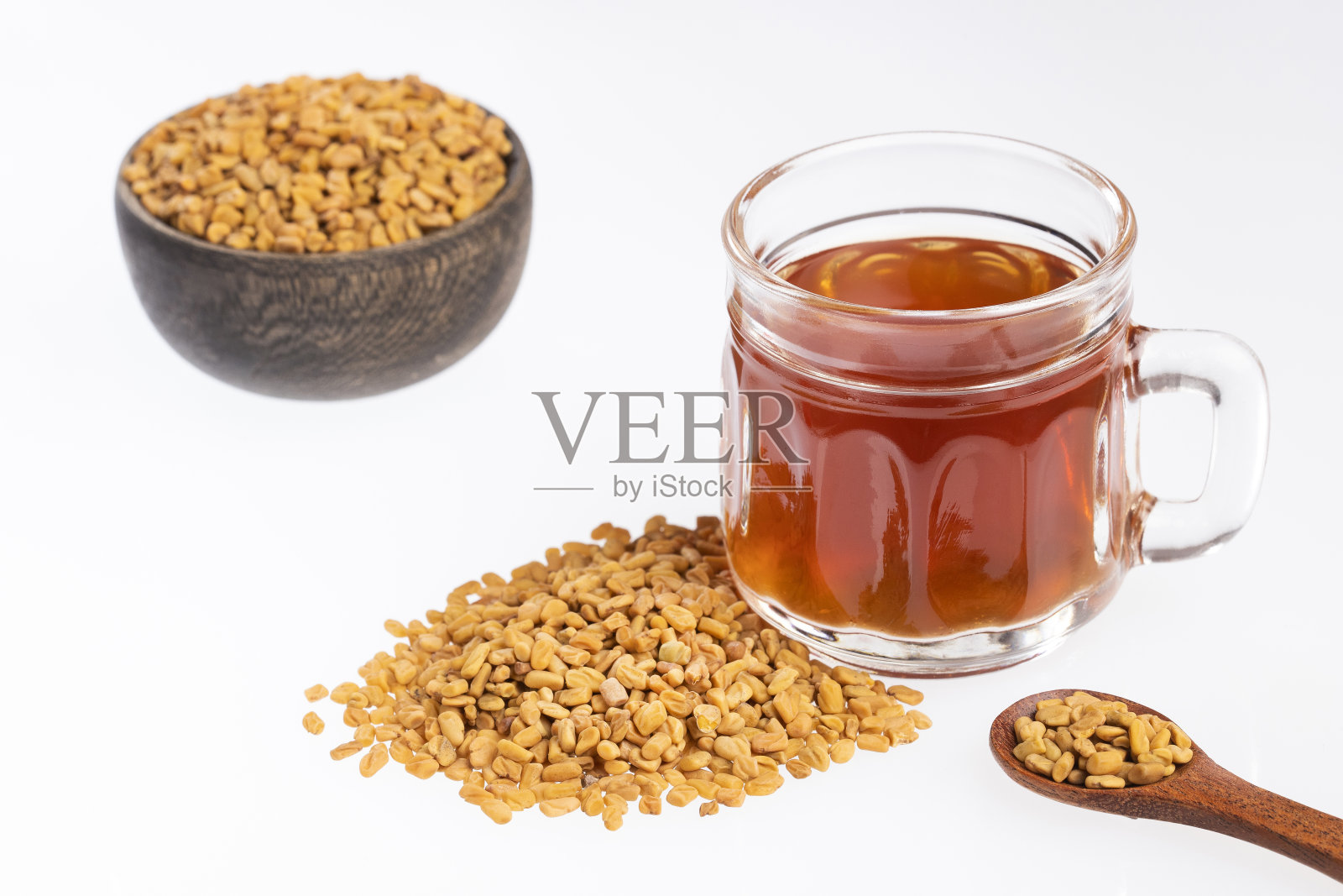 胡芦巴和水种子-胡芦巴照片摄影图片