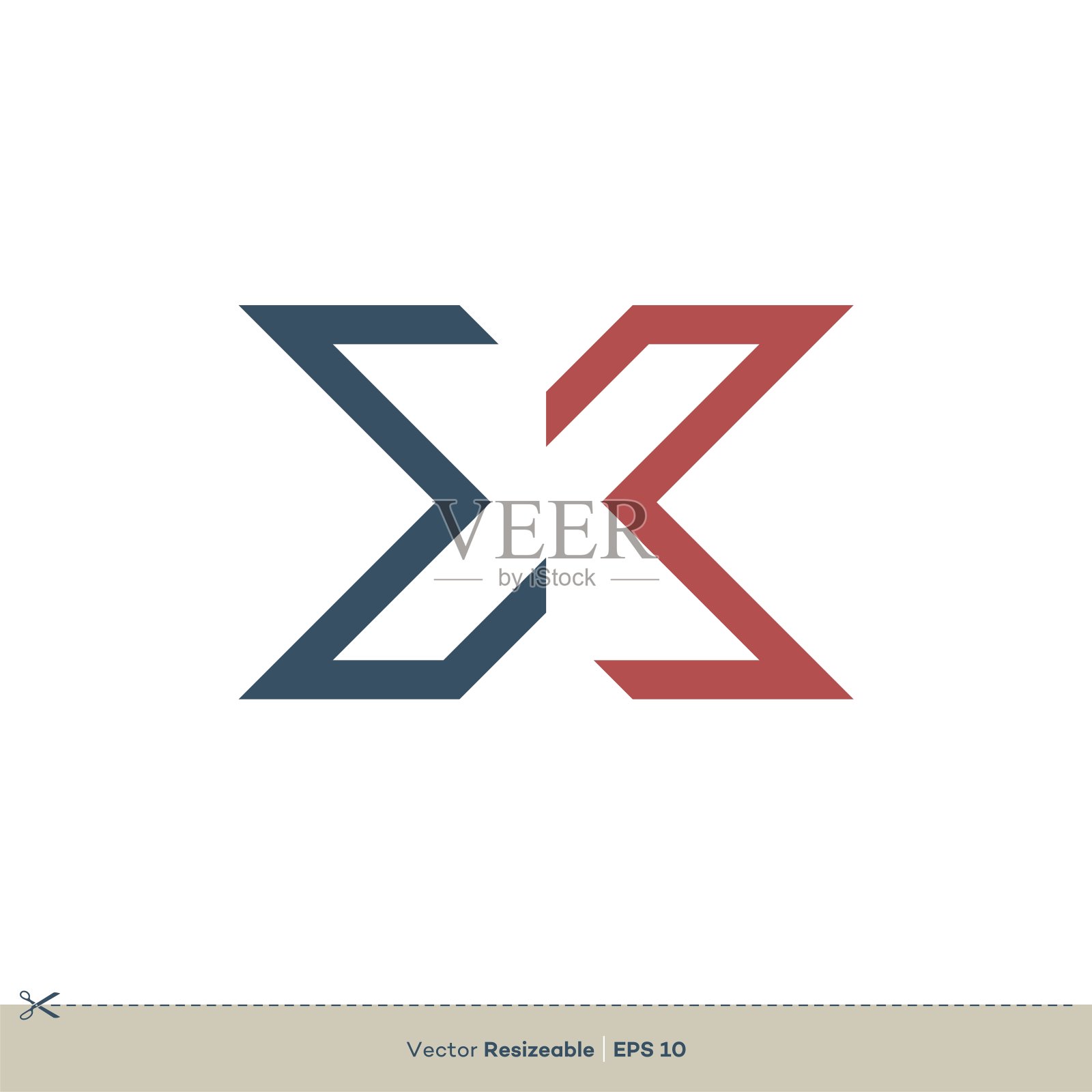 X字母标志模板插图设计。矢量EPS 10。插画图片素材