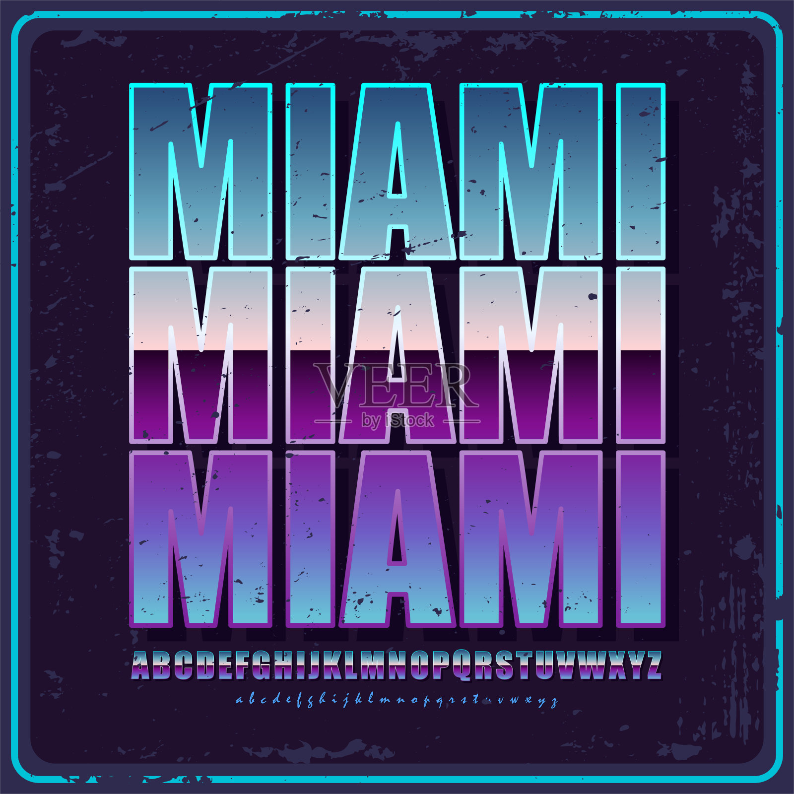 复古风格的海报和字体。插画图片素材