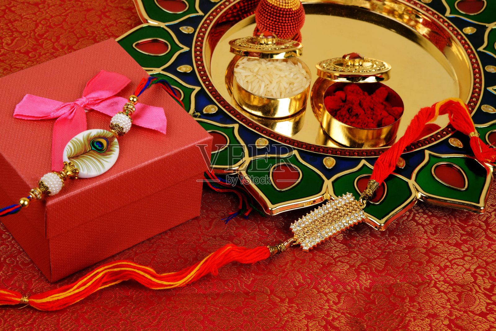 拉沙班丹节或拉基节，印度兄弟姐妹的节日照片摄影图片