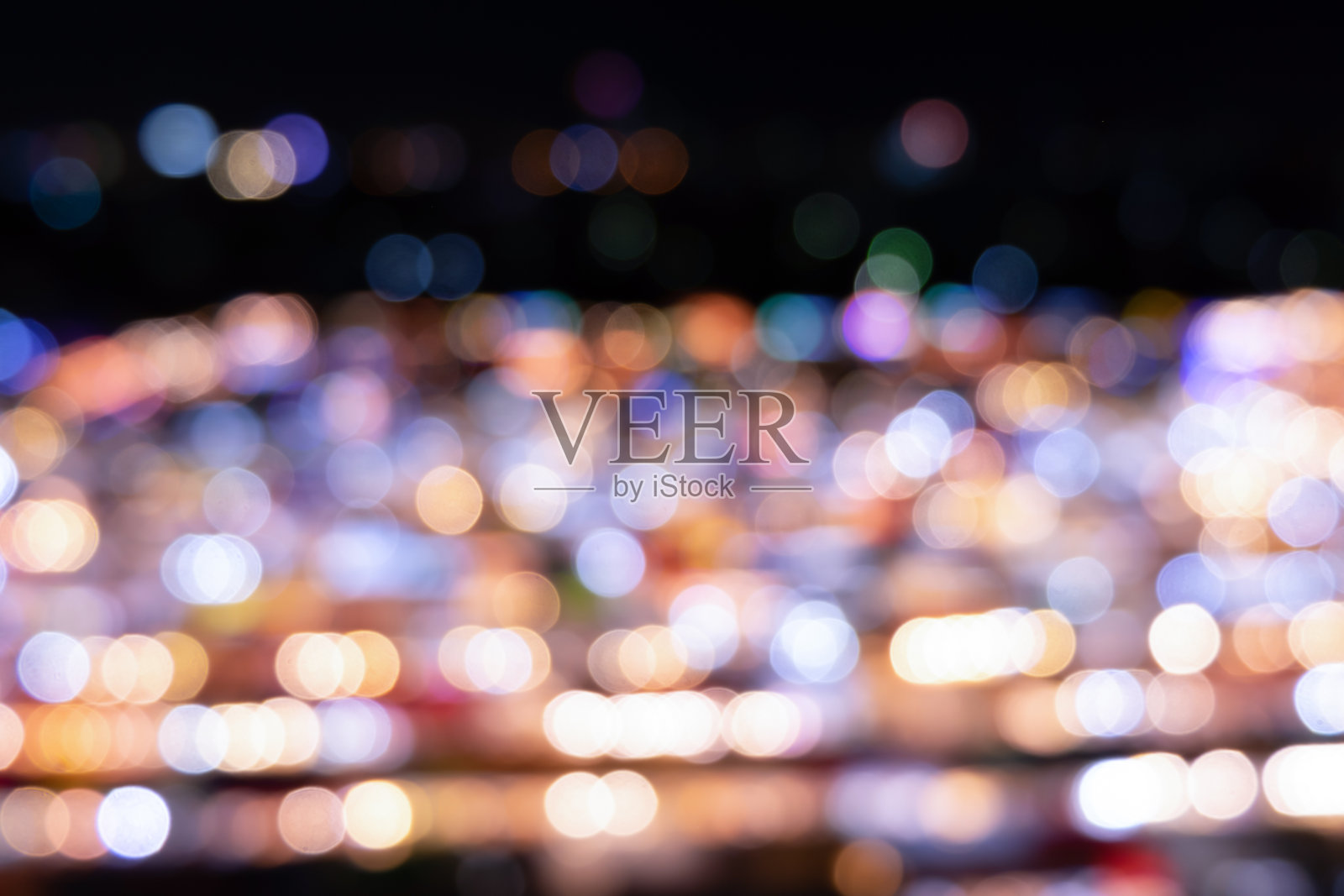 光散景城市景观在夜空繁星点点，模糊背景概念照片摄影图片