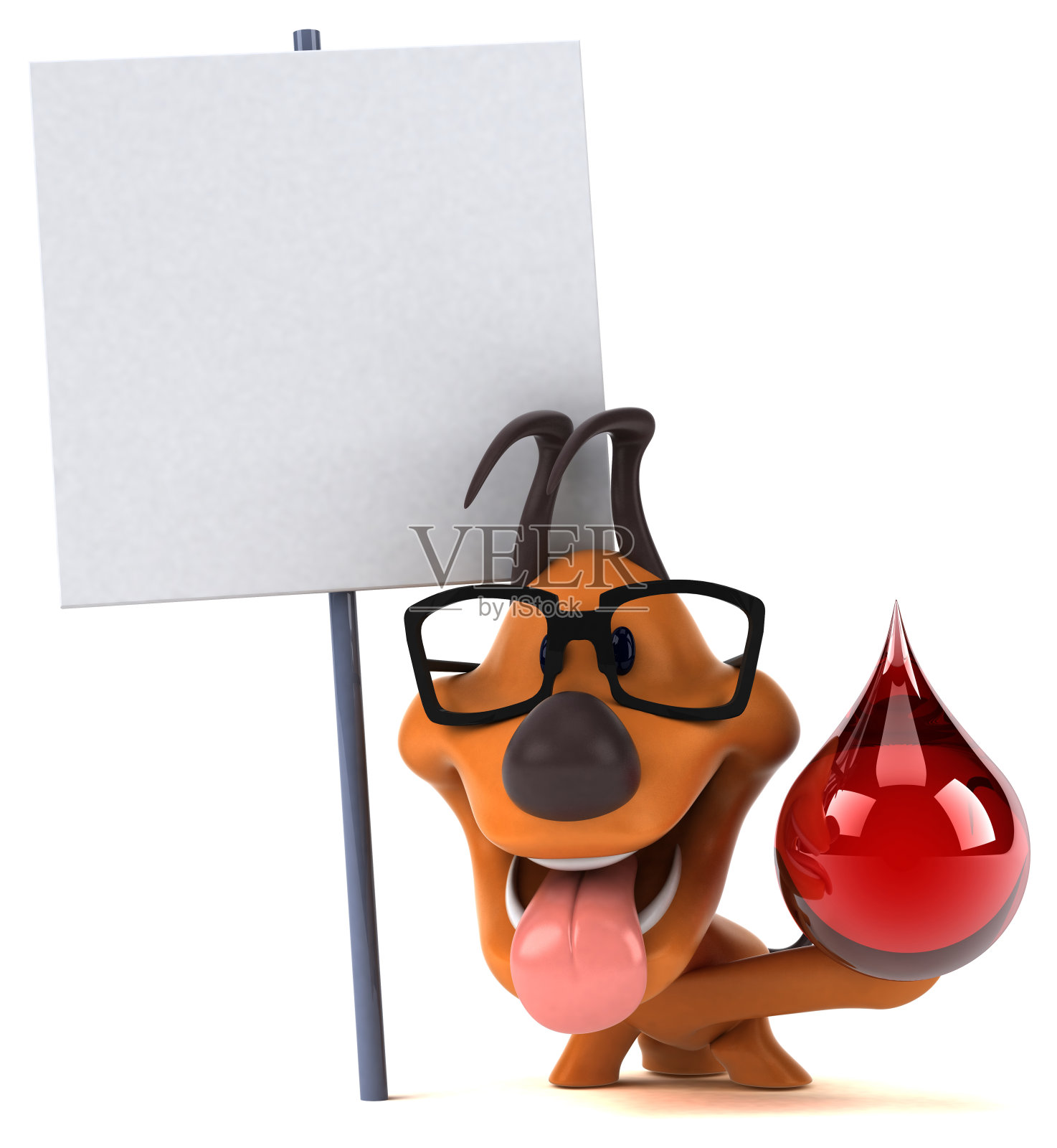 有趣的狗- 3D插图照片摄影图片